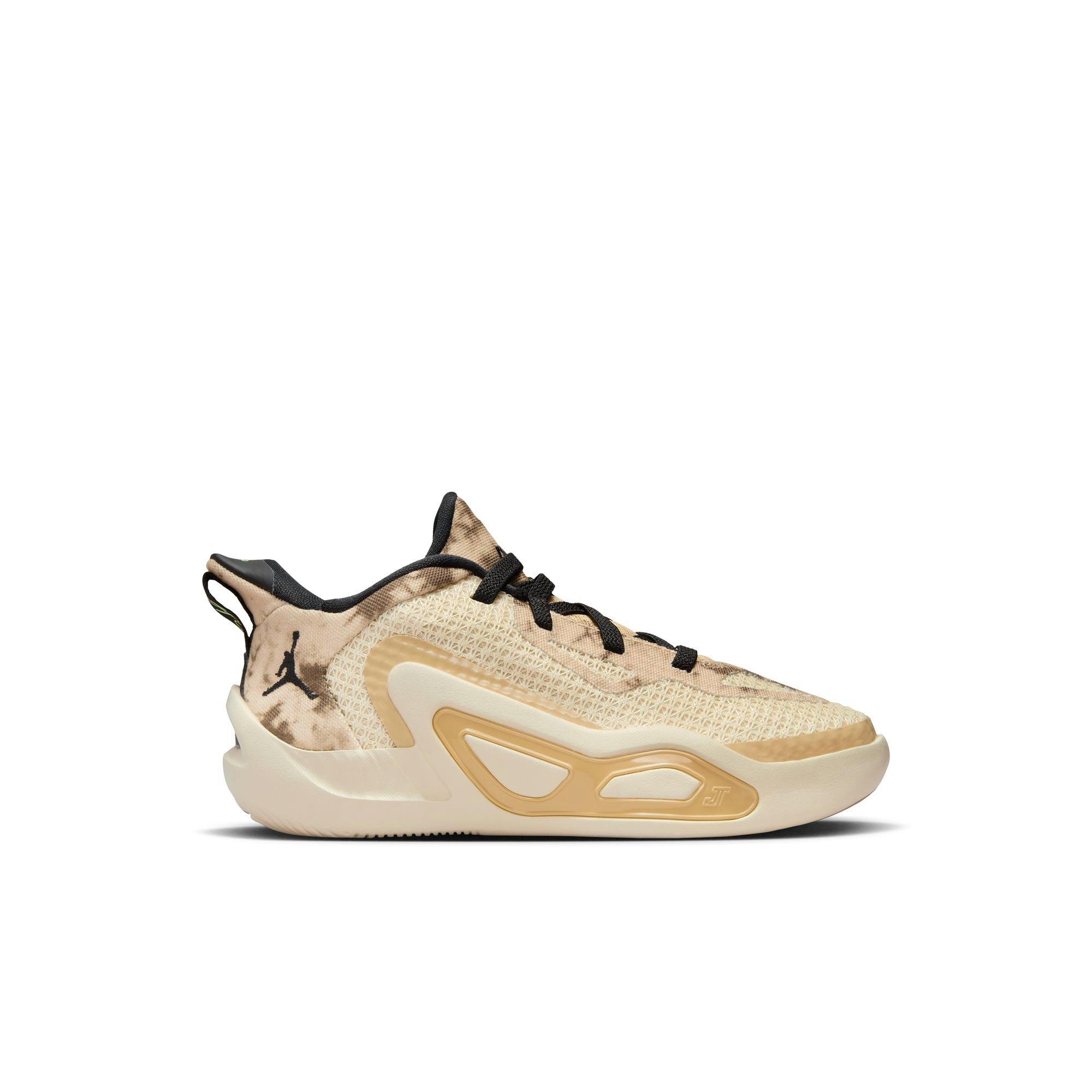 Jordan Tatum 1 "Desert Tie-Dye" Preschool Kids' Basketball Shoe - FOSSIL/BLACK/SESAME Thumbnail View 1