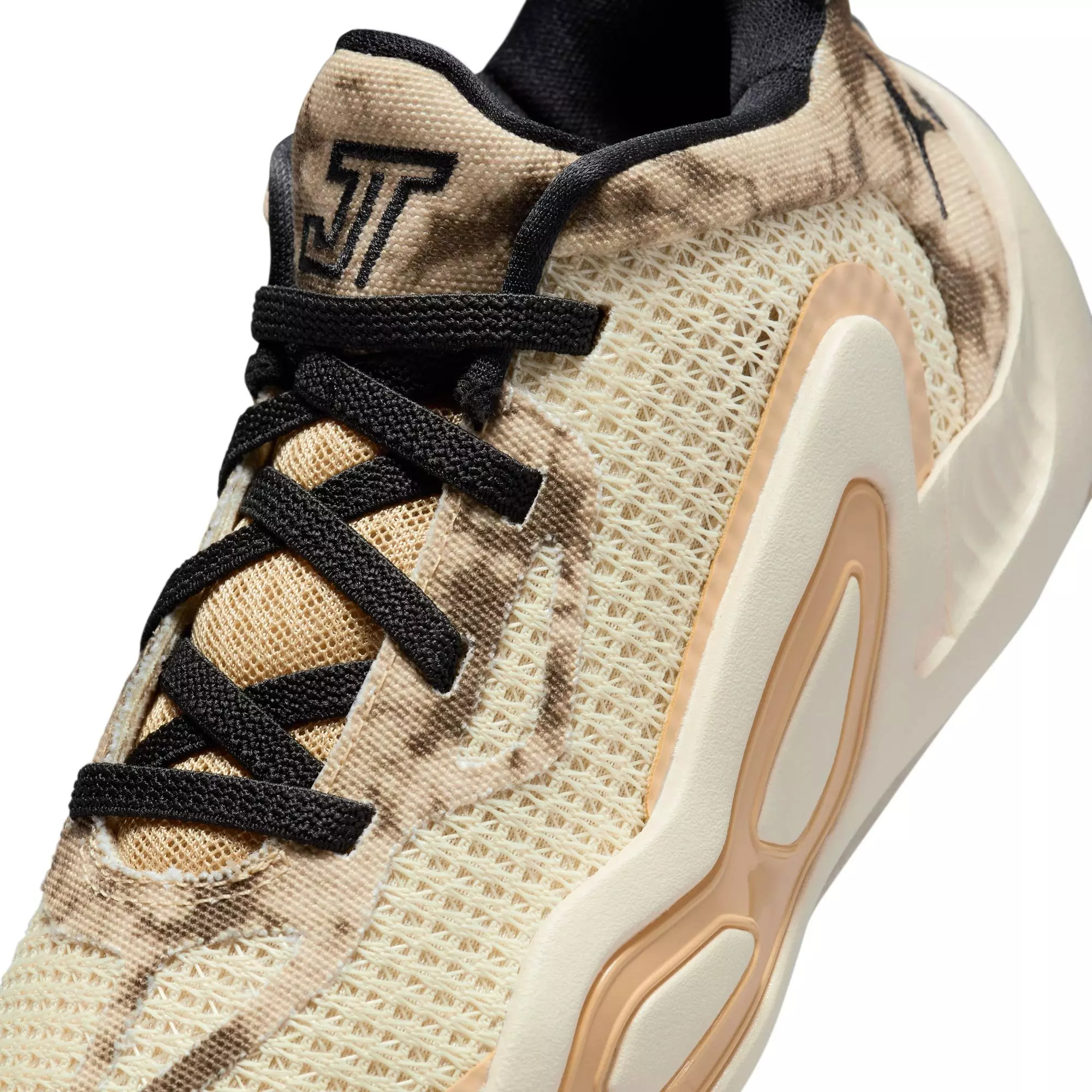 Jordan Tatum 1 "Desert Tie-Dye" Preschool Kids' Basketball Shoe - FOSSIL/BLACK/SESAME