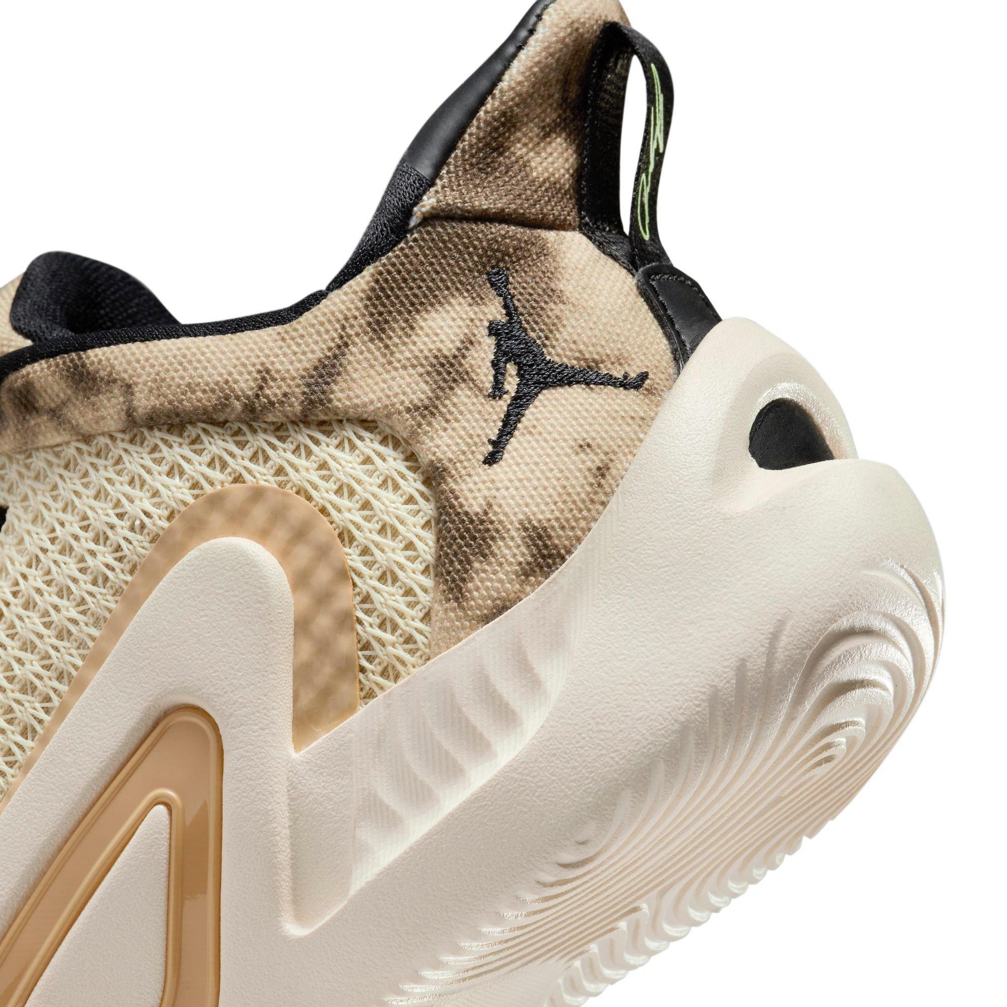 Jordan Tatum 1 "Desert Tie-Dye" Preschool Kids' Basketball Shoe - FOSSIL/BLACK/SESAME Thumbnail View 4