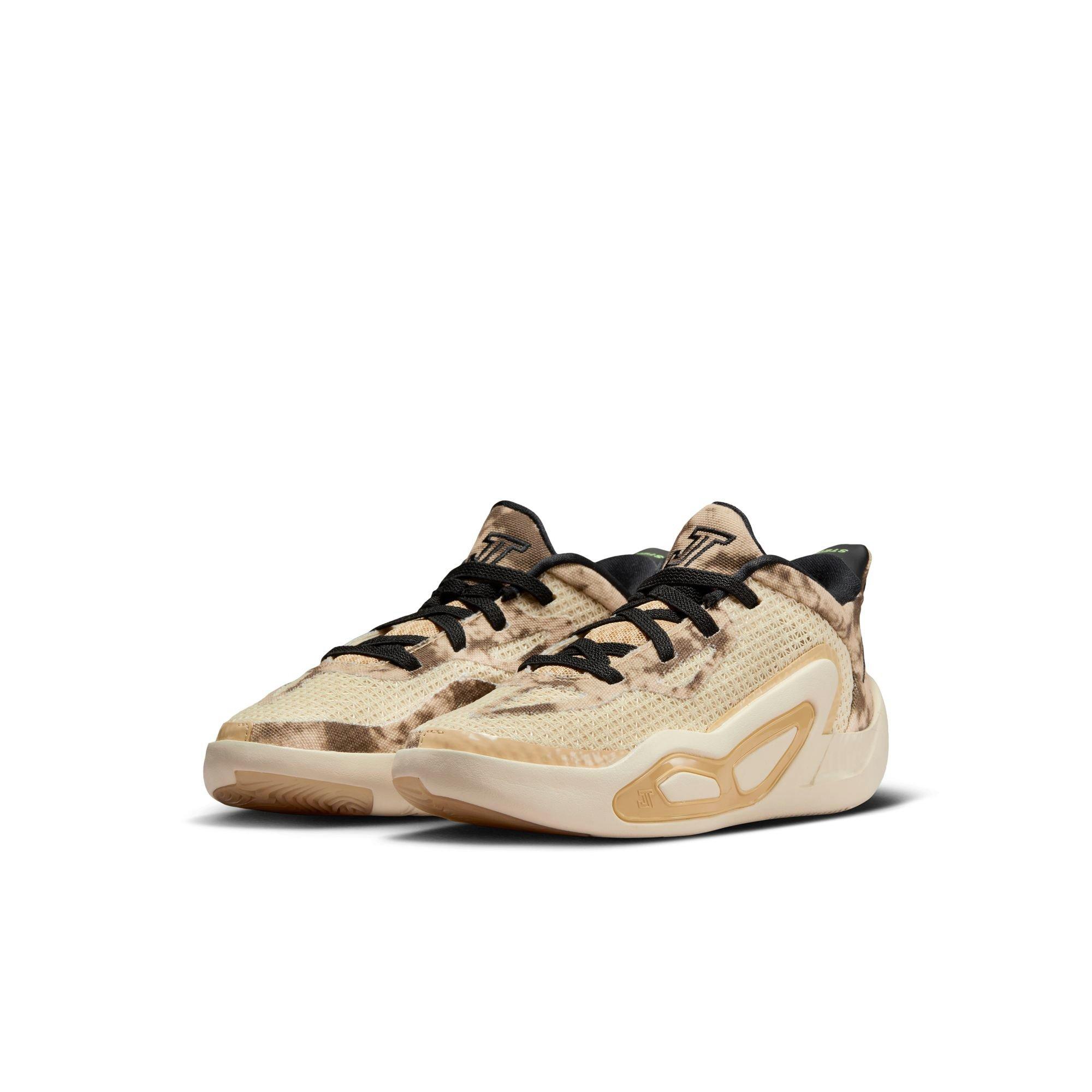 Jordan Tatum 1 "Desert Tie-Dye" Preschool Kids' Basketball Shoe - FOSSIL/BLACK/SESAME Thumbnail View 6