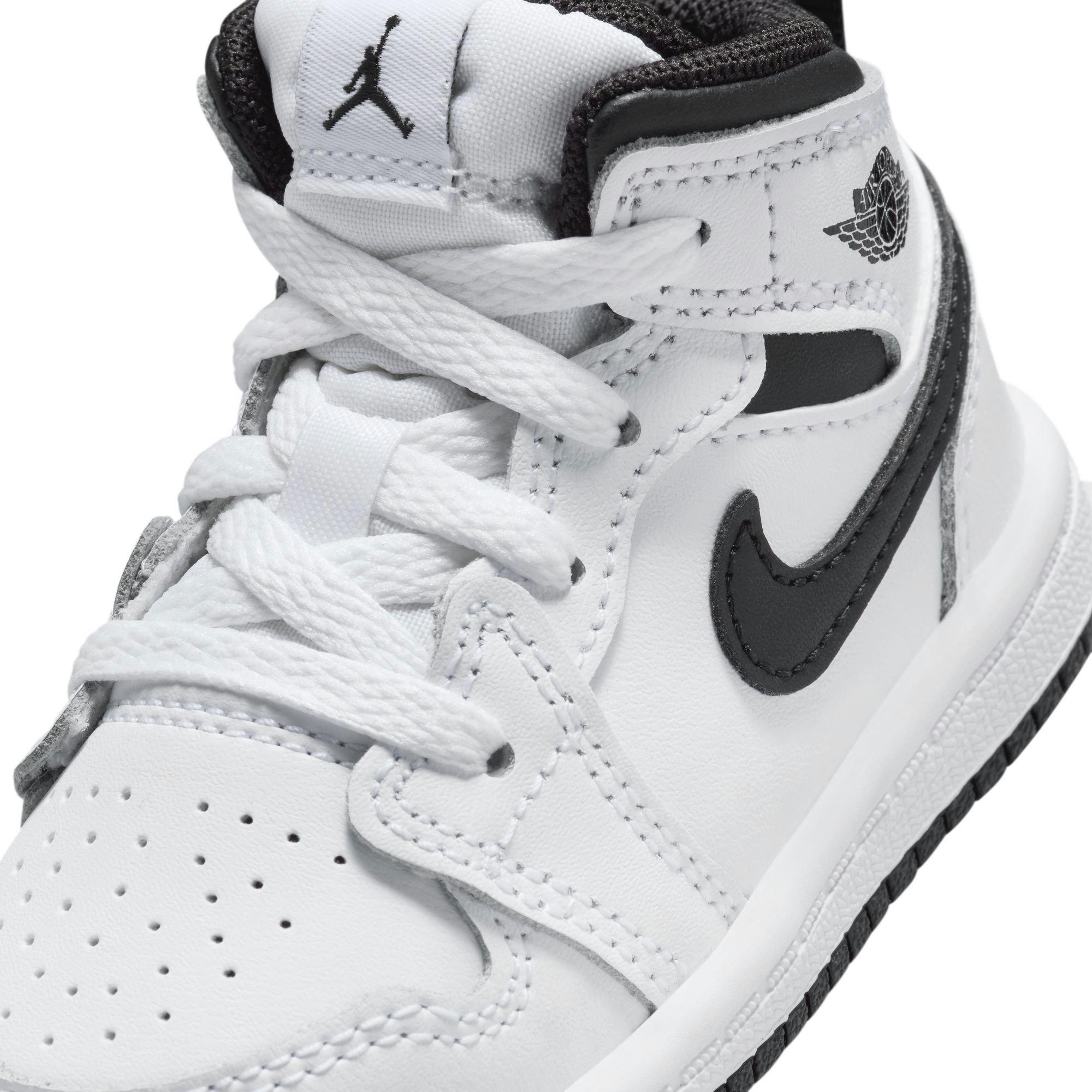 Jordan 1 Mid Toddler Boys' "White/Black" Shoe