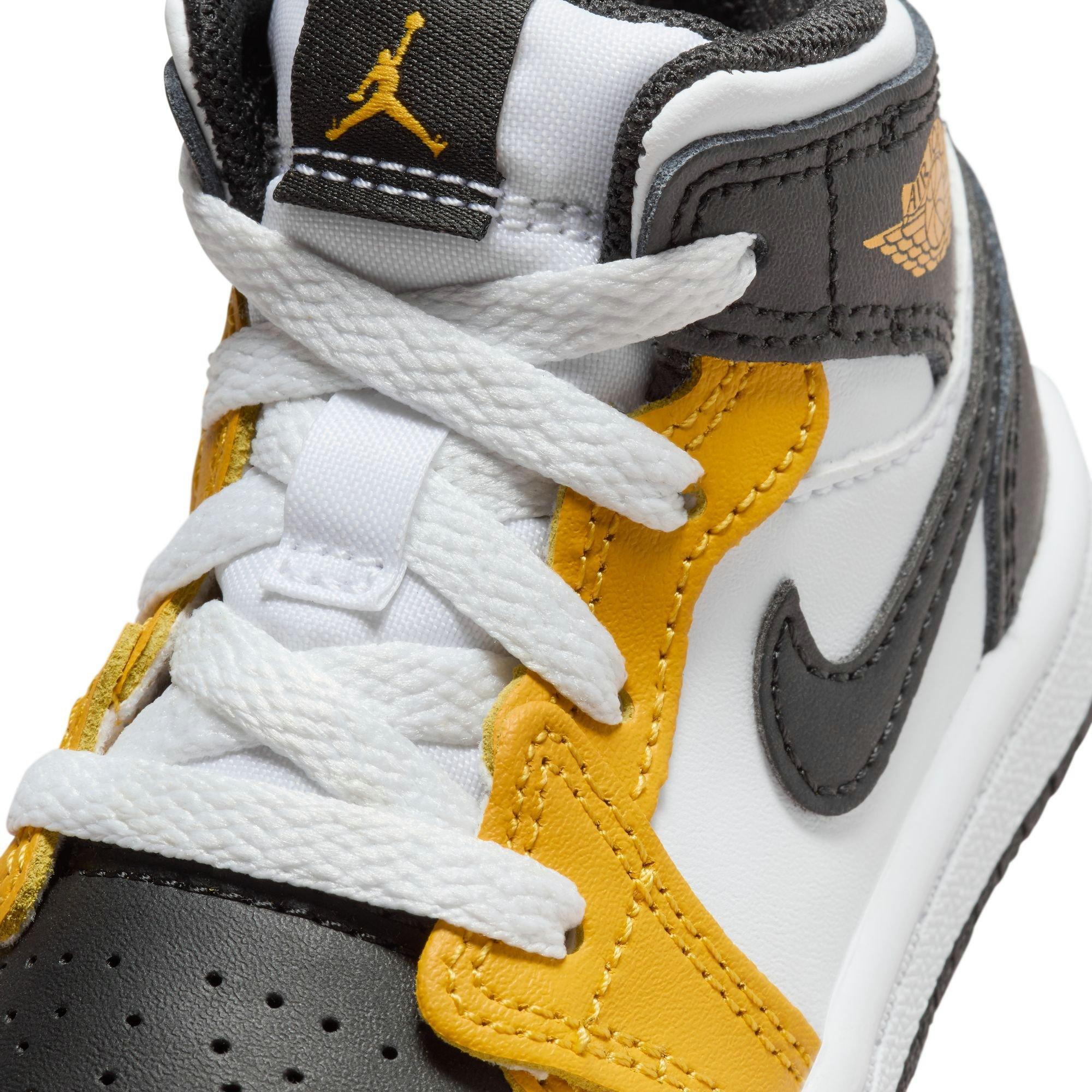 Jordan 1 Mid Toddler Boys' "Yellow Ochre/White/Black" Shoe