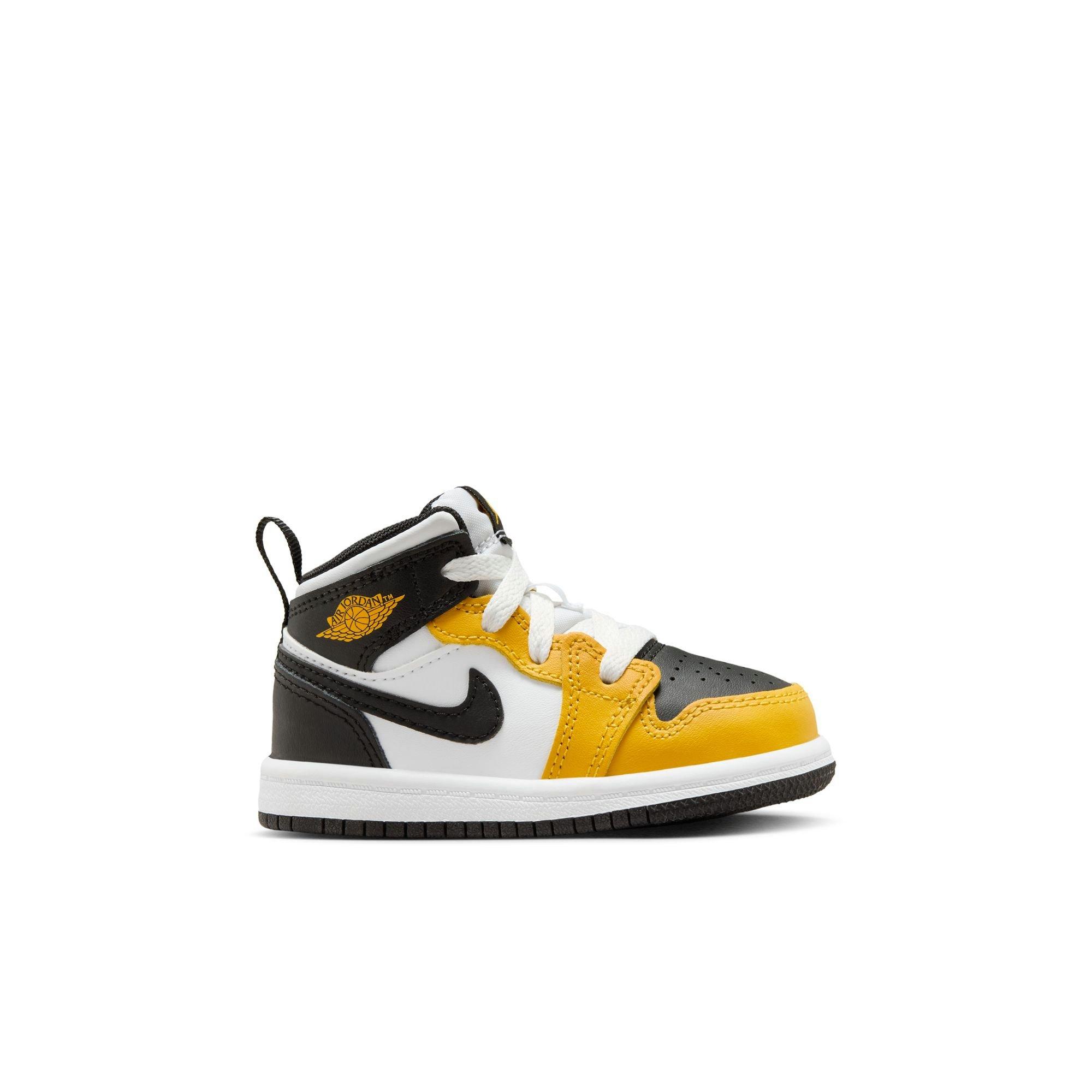 Jordan 1 Mid Toddler Boys' "Yellow Ochre/White/Black" Shoe