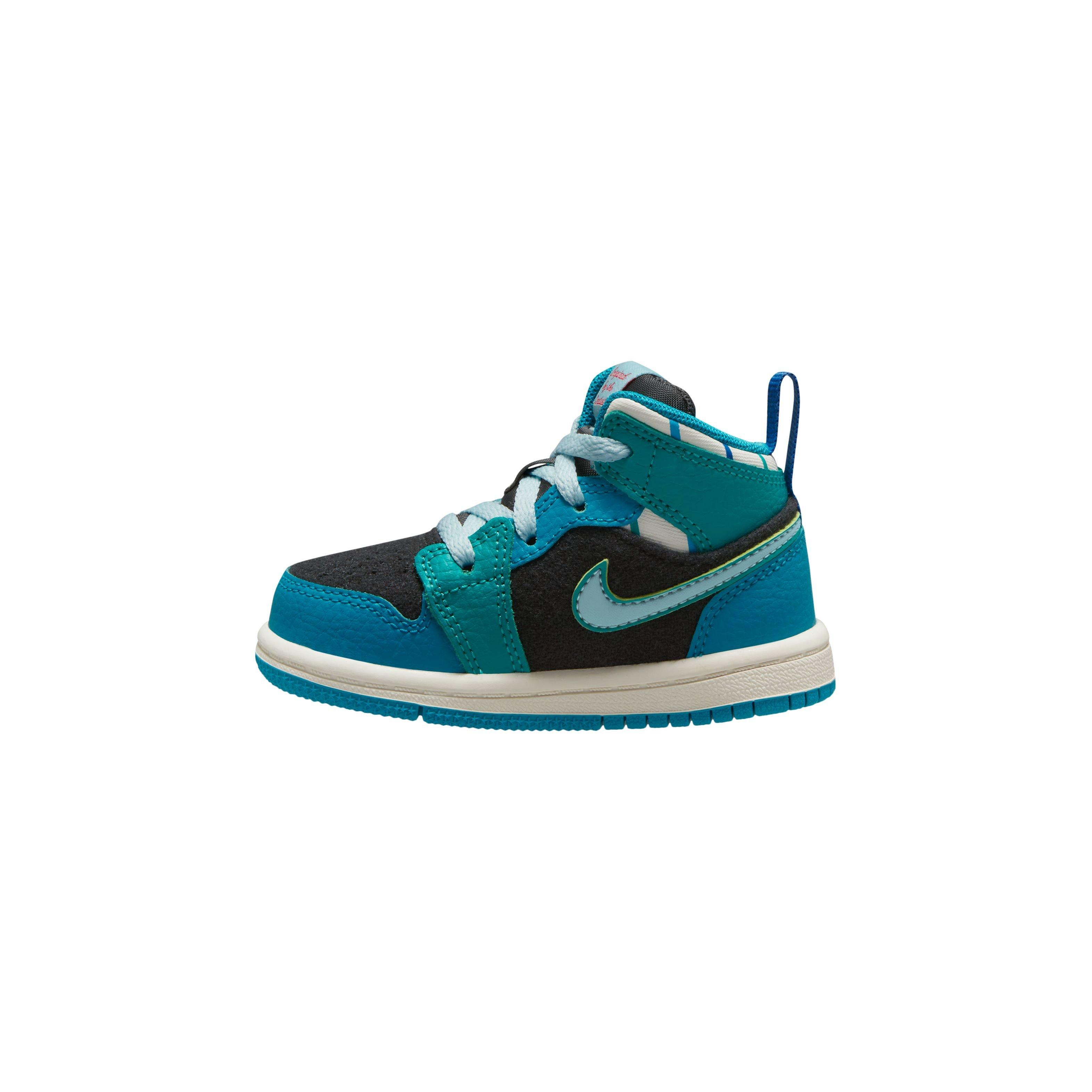 Jordan 1 Mid SS "Aqua" Toddler Kids' Shoe