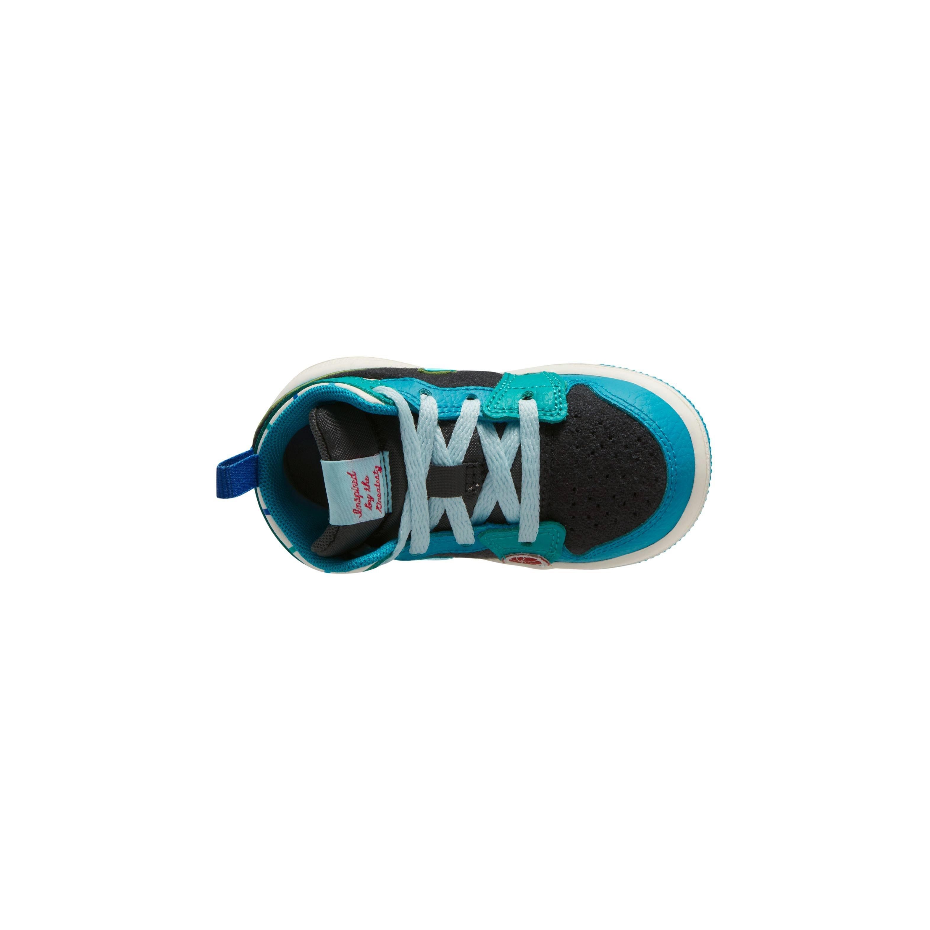 Jordan 1 Mid SS "Aqua" Toddler Kids' Shoe