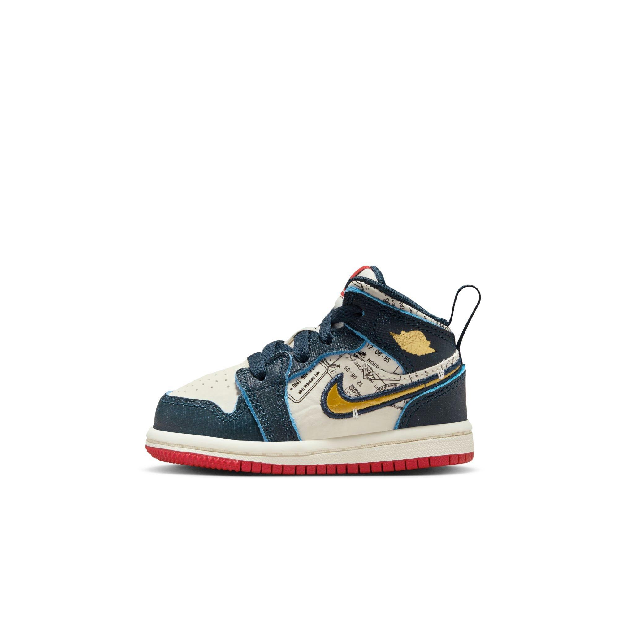 Jordan 1 Mid SE "Armory Navy/Metallic Gold/Pale Ivory" Toddler Boys' Shoe