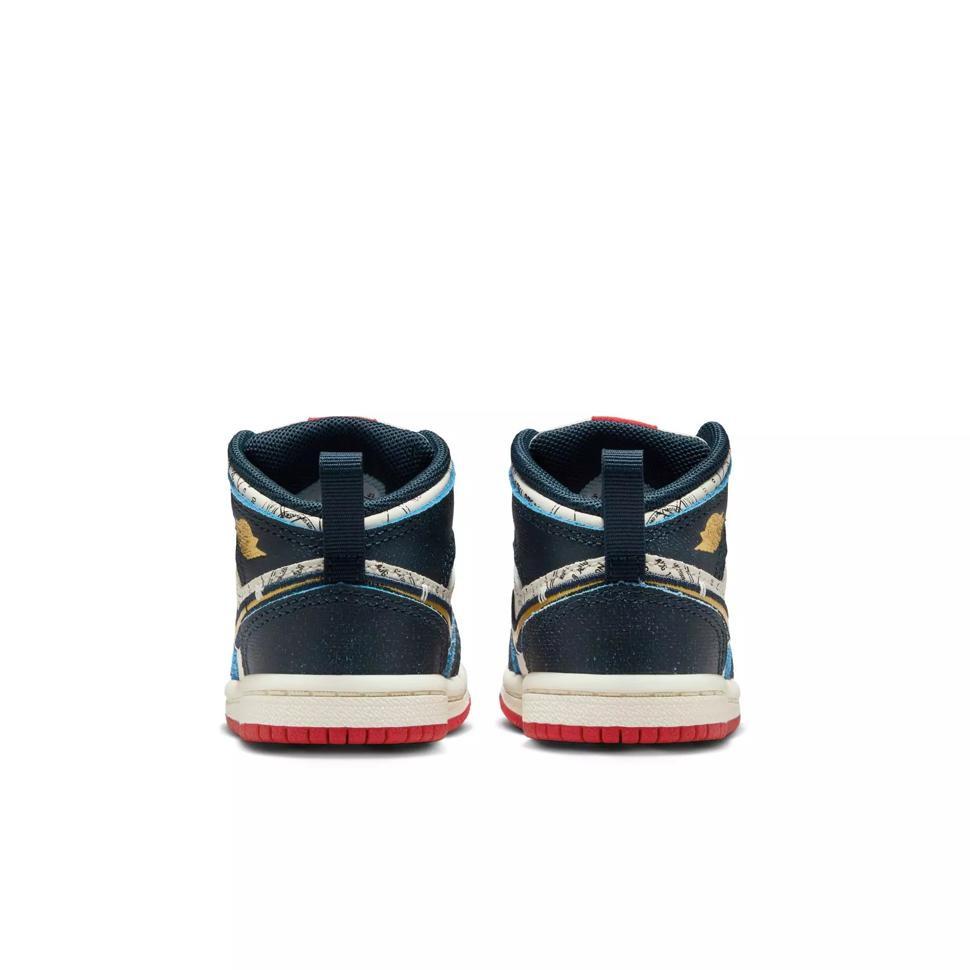 Jordan 1 Mid SE "Armory Navy/Metallic Gold/Pale Ivory" Toddler Boys' Shoe - NAVY/RED