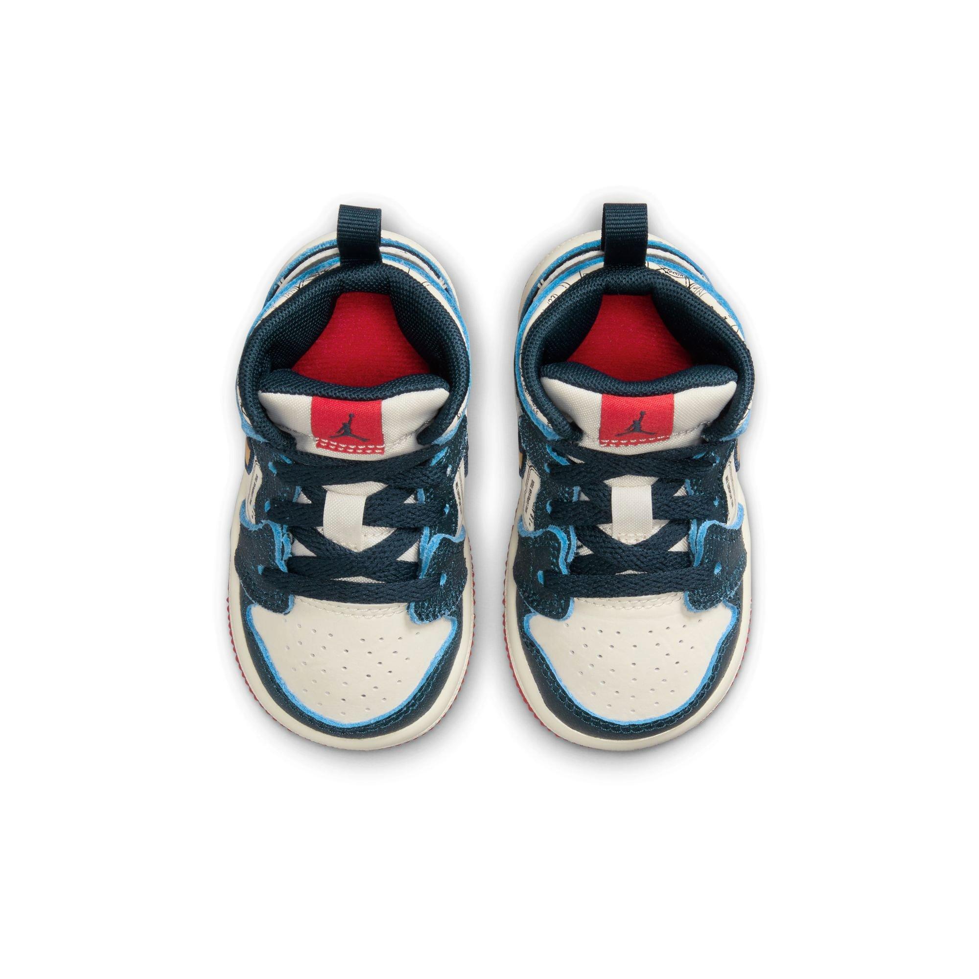 Jordan 1 Mid SE "Armory Navy/Metallic Gold/Pale Ivory" Toddler Boys' Shoe