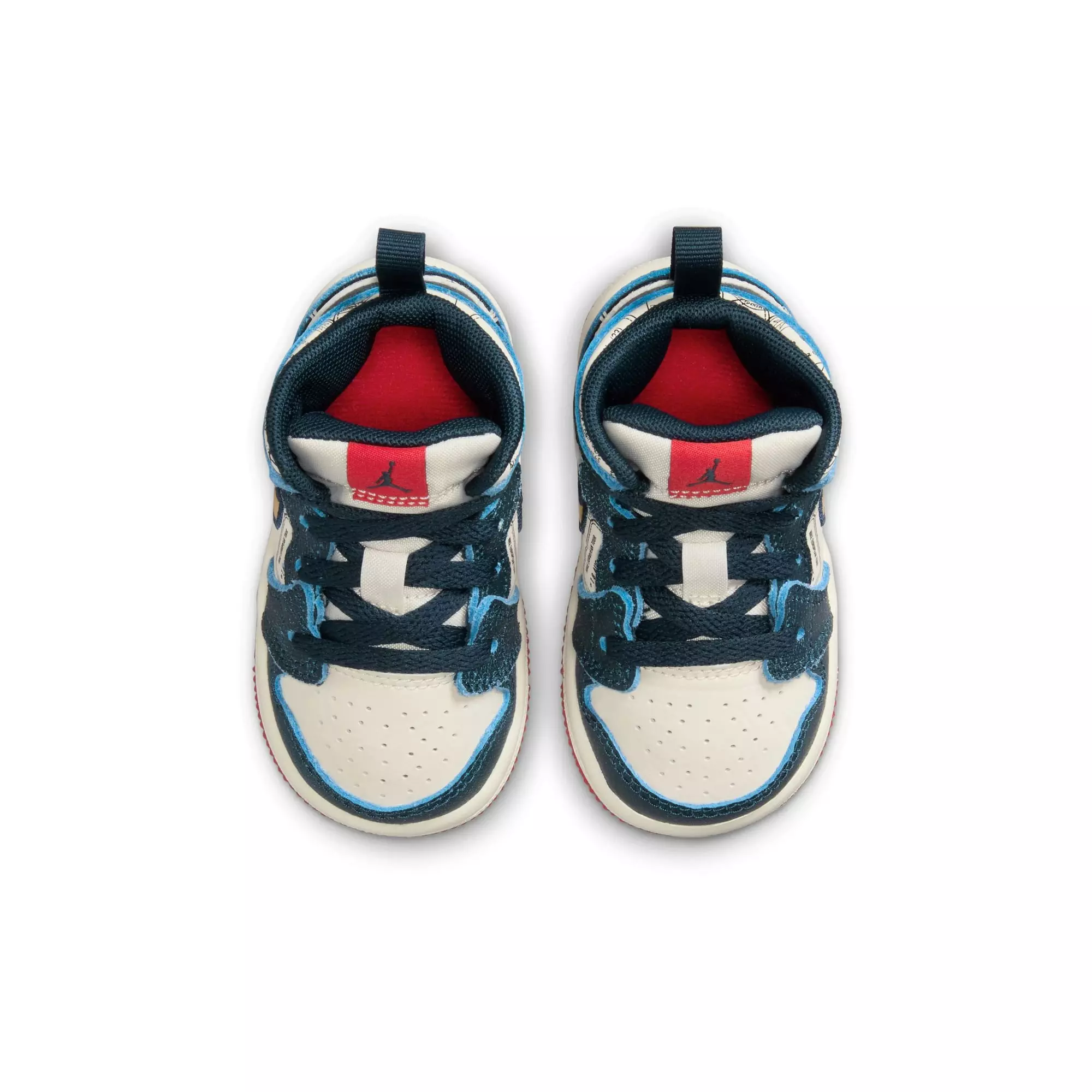 Jordan 1 Mid SE "Armory Navy/Metallic Gold/Pale Ivory" Toddler Boys' Shoe - NAVY/RED