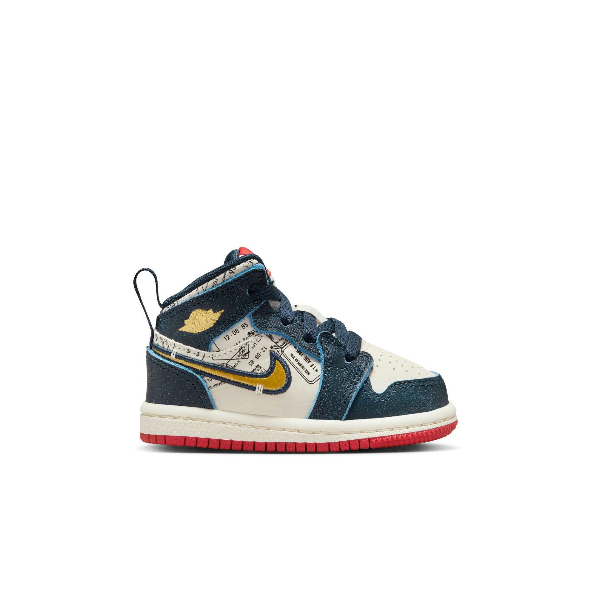 Jordan 1 Mid SE "Armory Navy/Metallic Gold/Pale Ivory" Toddler Boys' Shoe