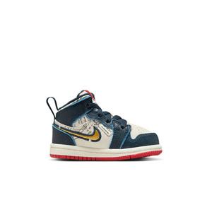 Jordan 1 Mid SE "Armory Navy/Metallic Gold/Pale Ivory" Toddler Boys' Shoe