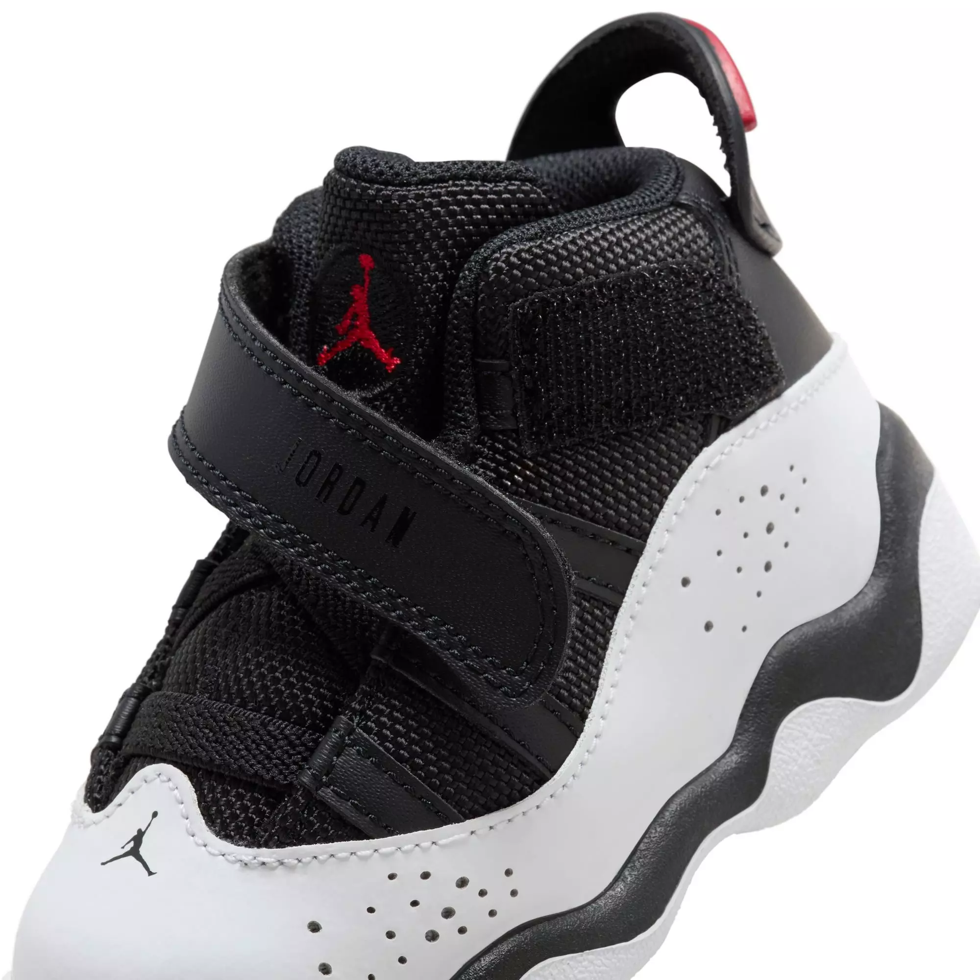 Jordan 6 Rings "Black/University Red/White" Toddler Boys' Shoe - WHITE/BLACK/RED