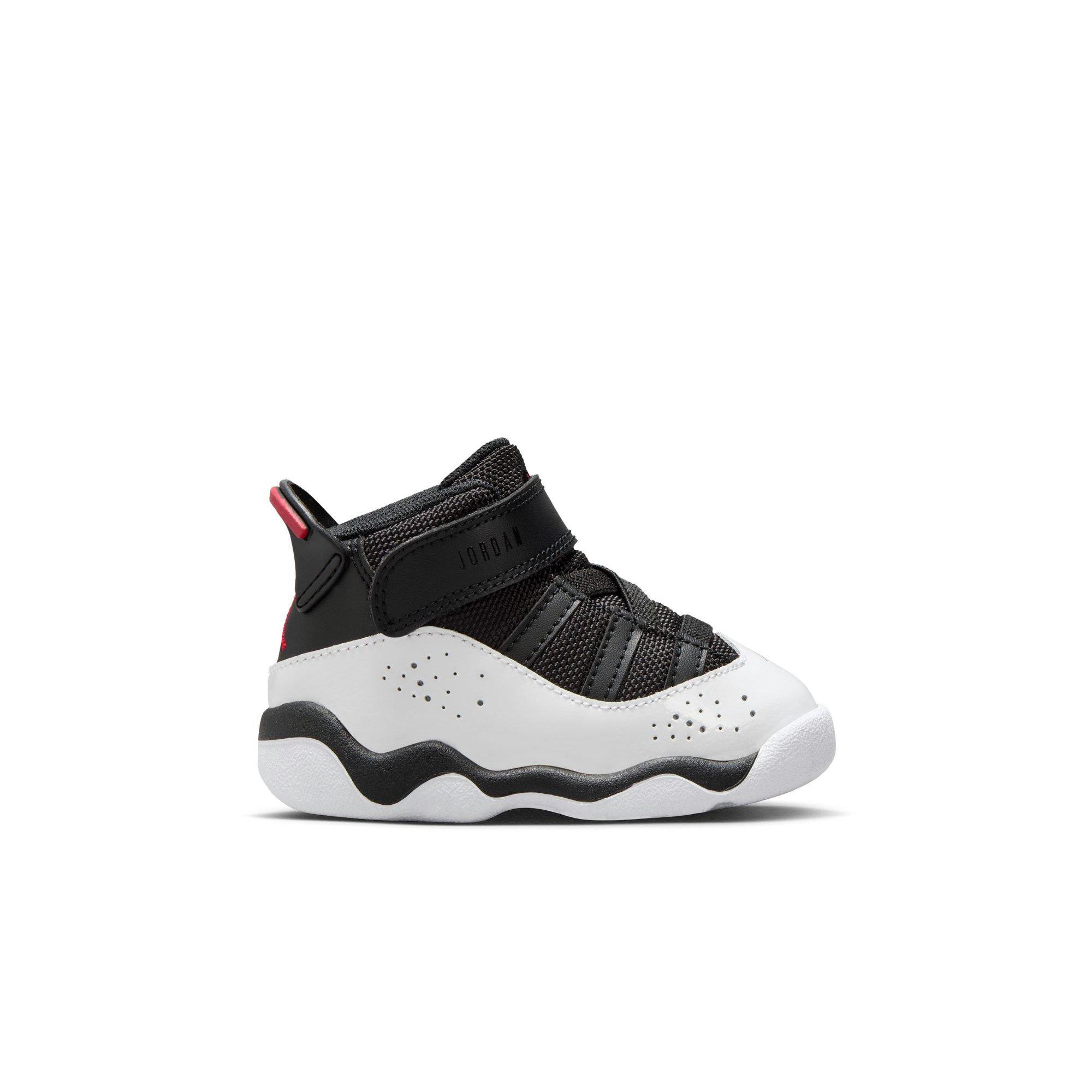 Jordan 6 Rings "Black/University Red/White" Toddler Boys' Shoe - WHITE/BLACK/RED