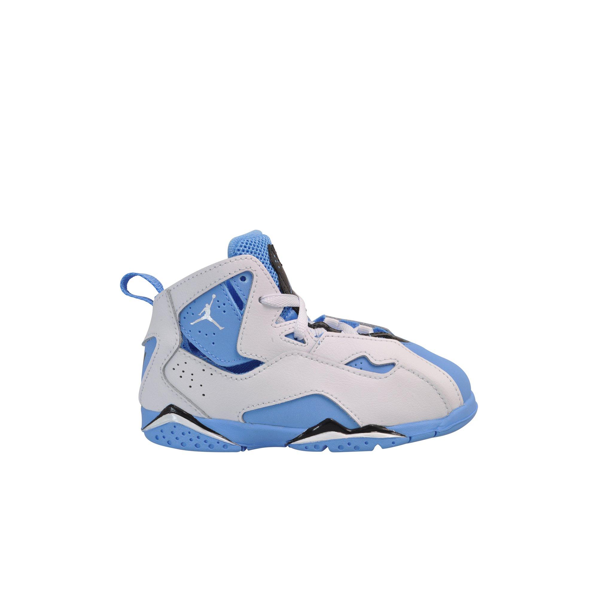 Jordan True Flight "White/University Blue/Black" Toddler Boys' Shoe - WHITE/CAROLINA BLUE