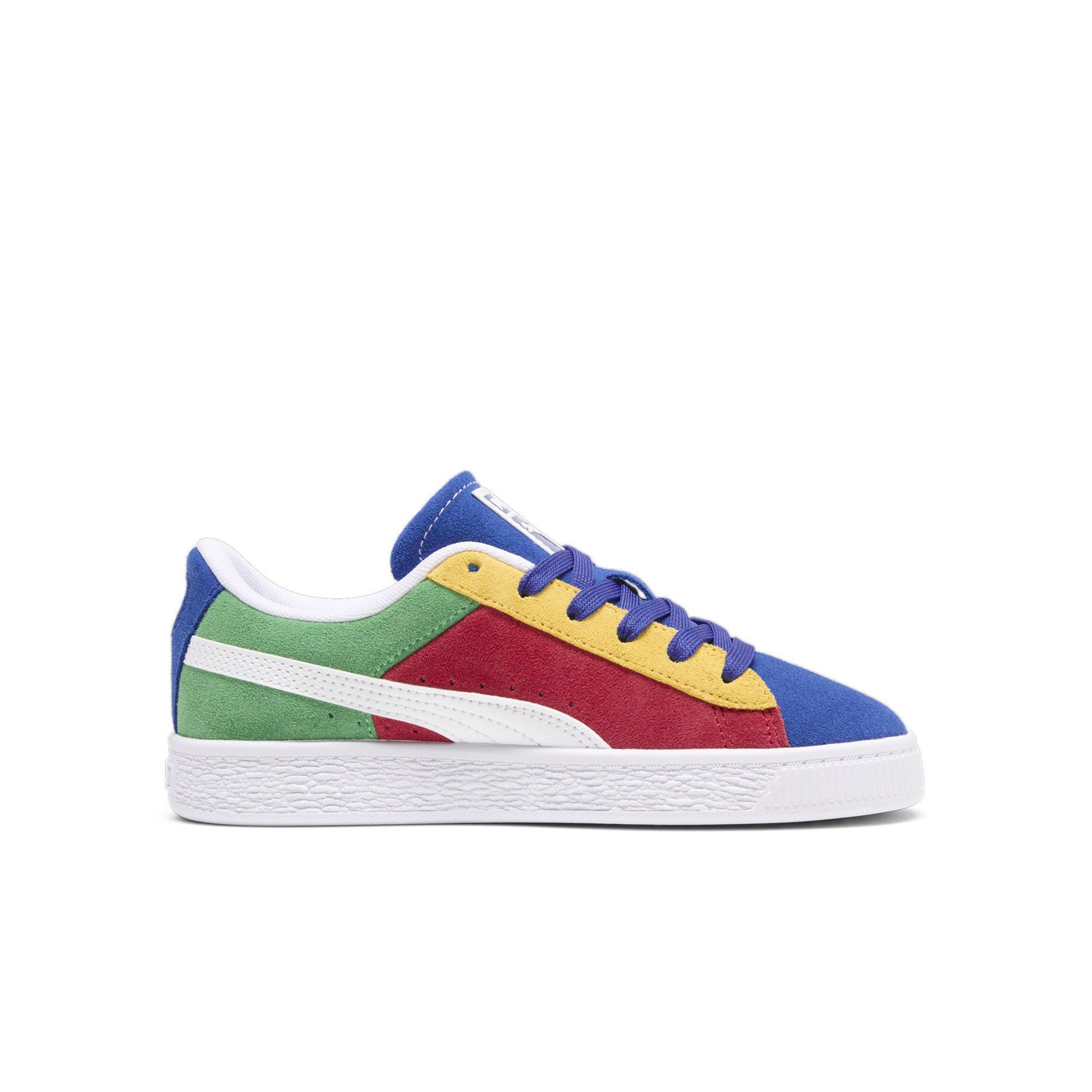 PUMA Suede XXI Primary Preschool Boys' "Red/Green/Blue" Shoe