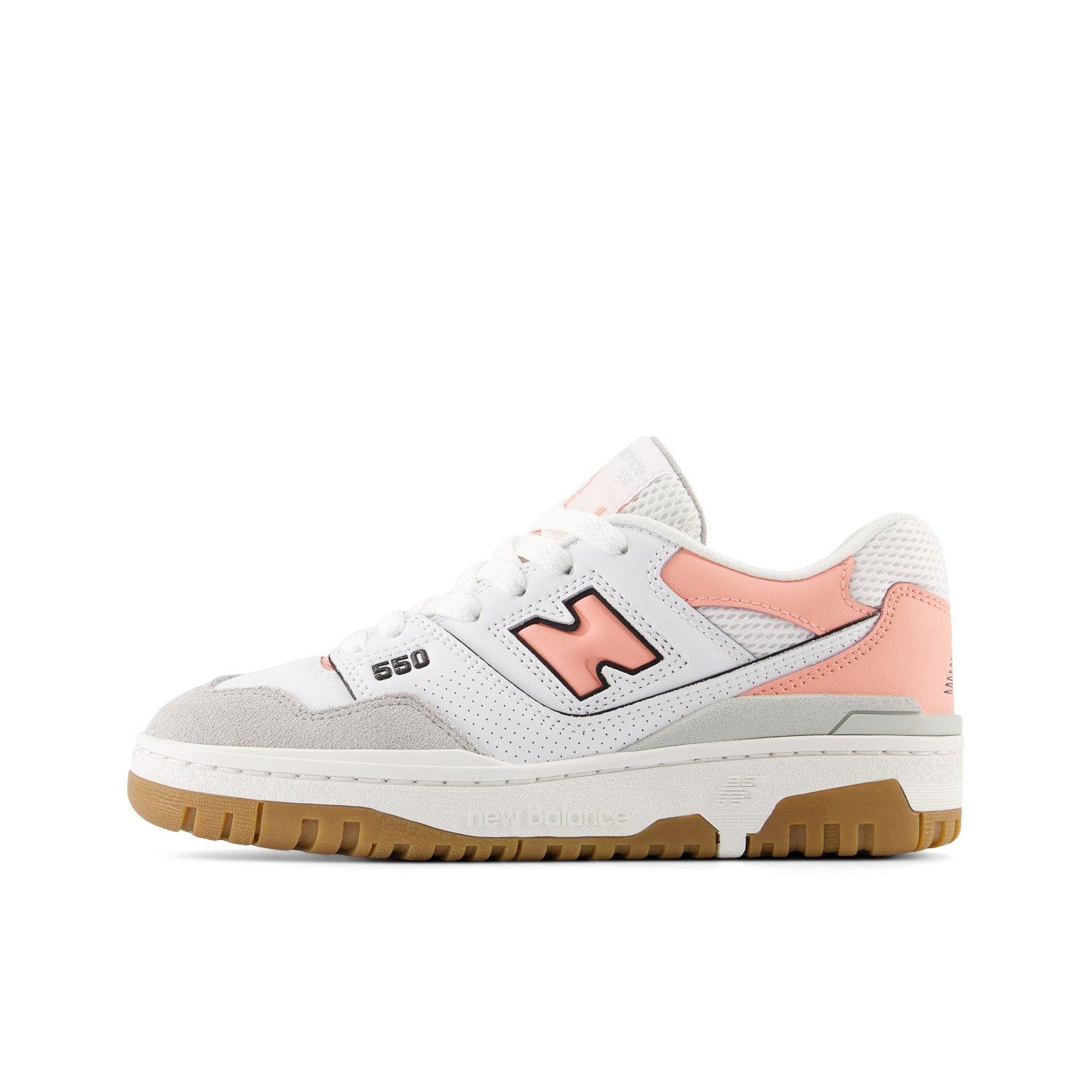 New Balance 550 Grade School Girls' "White/Pink" Shoe