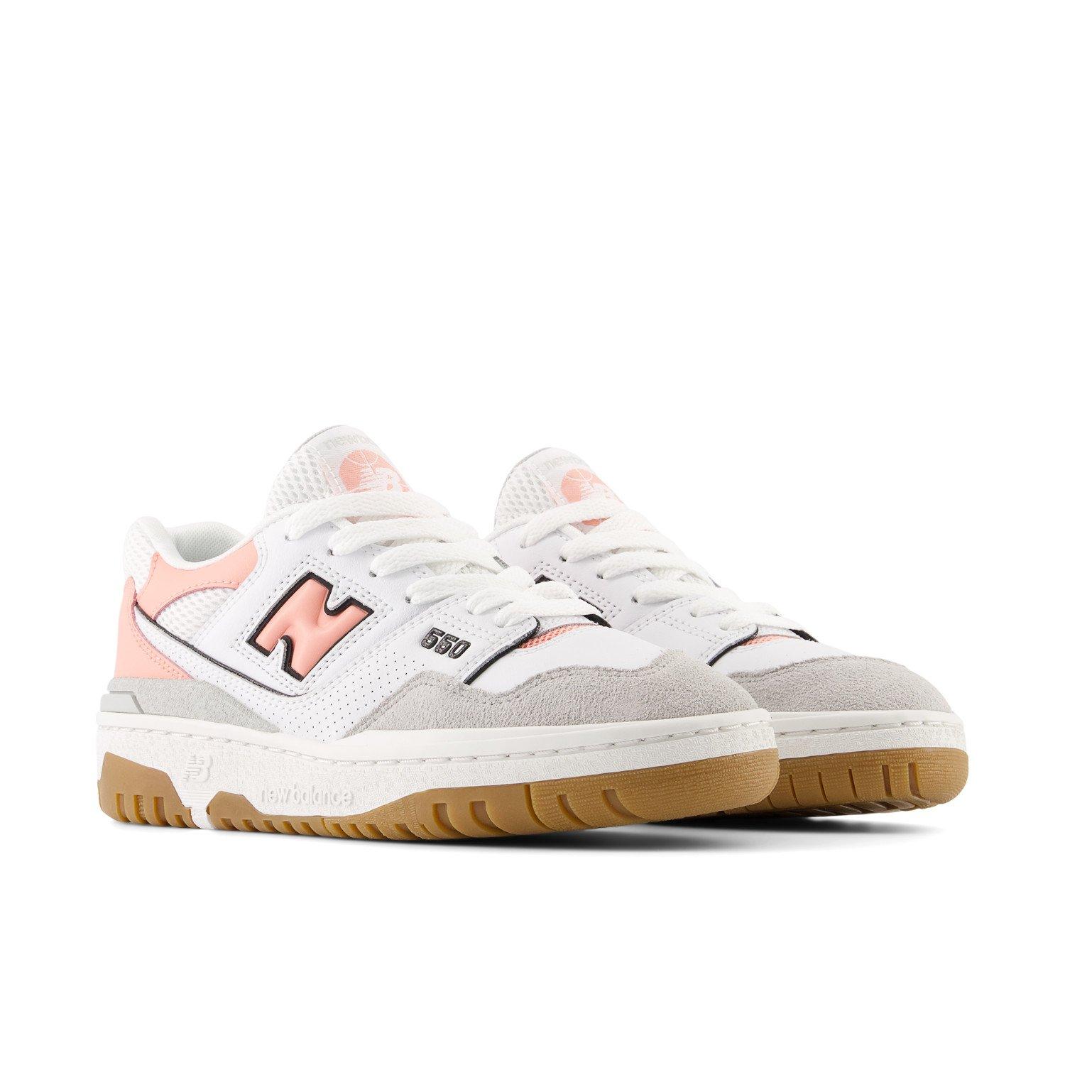 New Balance 550 Grade School Girls' "White/Pink" Shoe