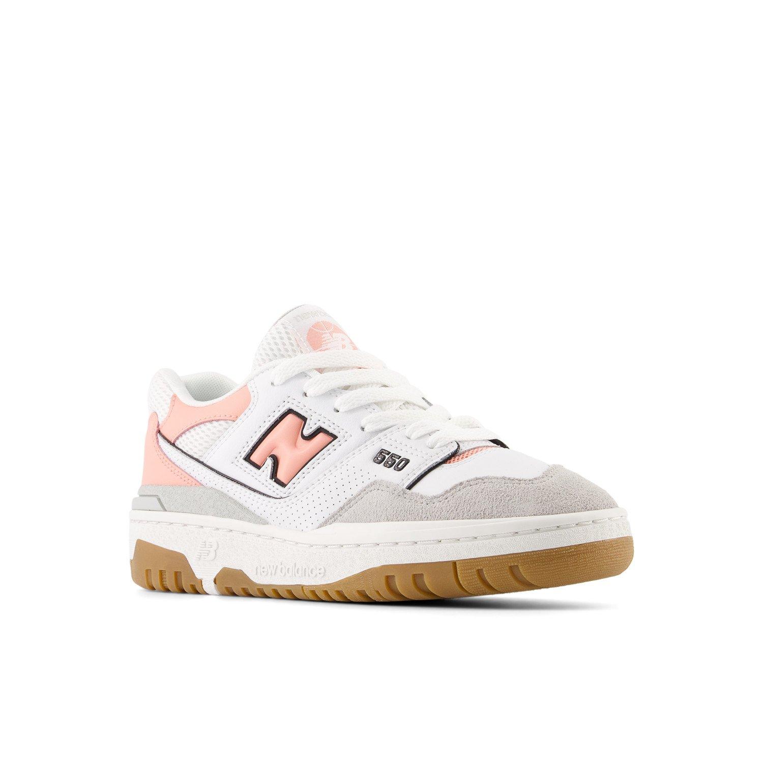 New Balance 550 Grade School Girls' "White/Pink" Shoe