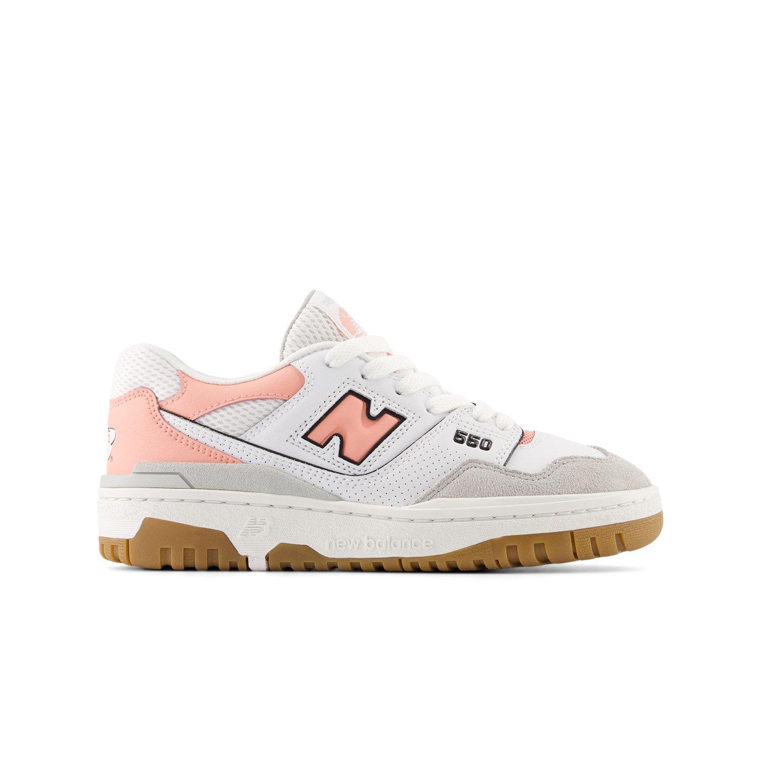 New Balance 550 Grade School Girls' "White/Pink" Shoe