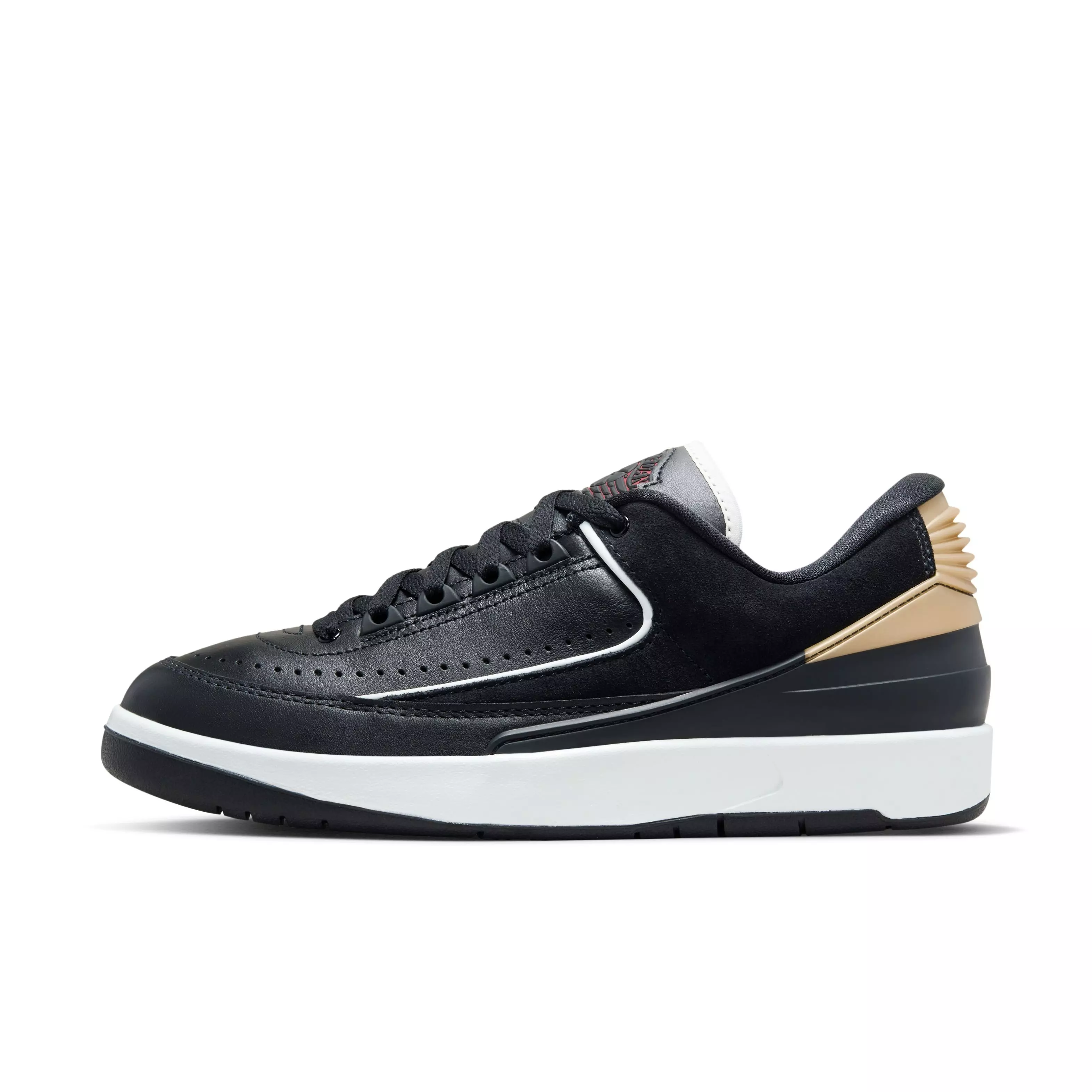Jordan 2 Retro Low "Black/Varsity Red" Women's Shoe - BLACK/VARSITY RED/METALLIC GOLD