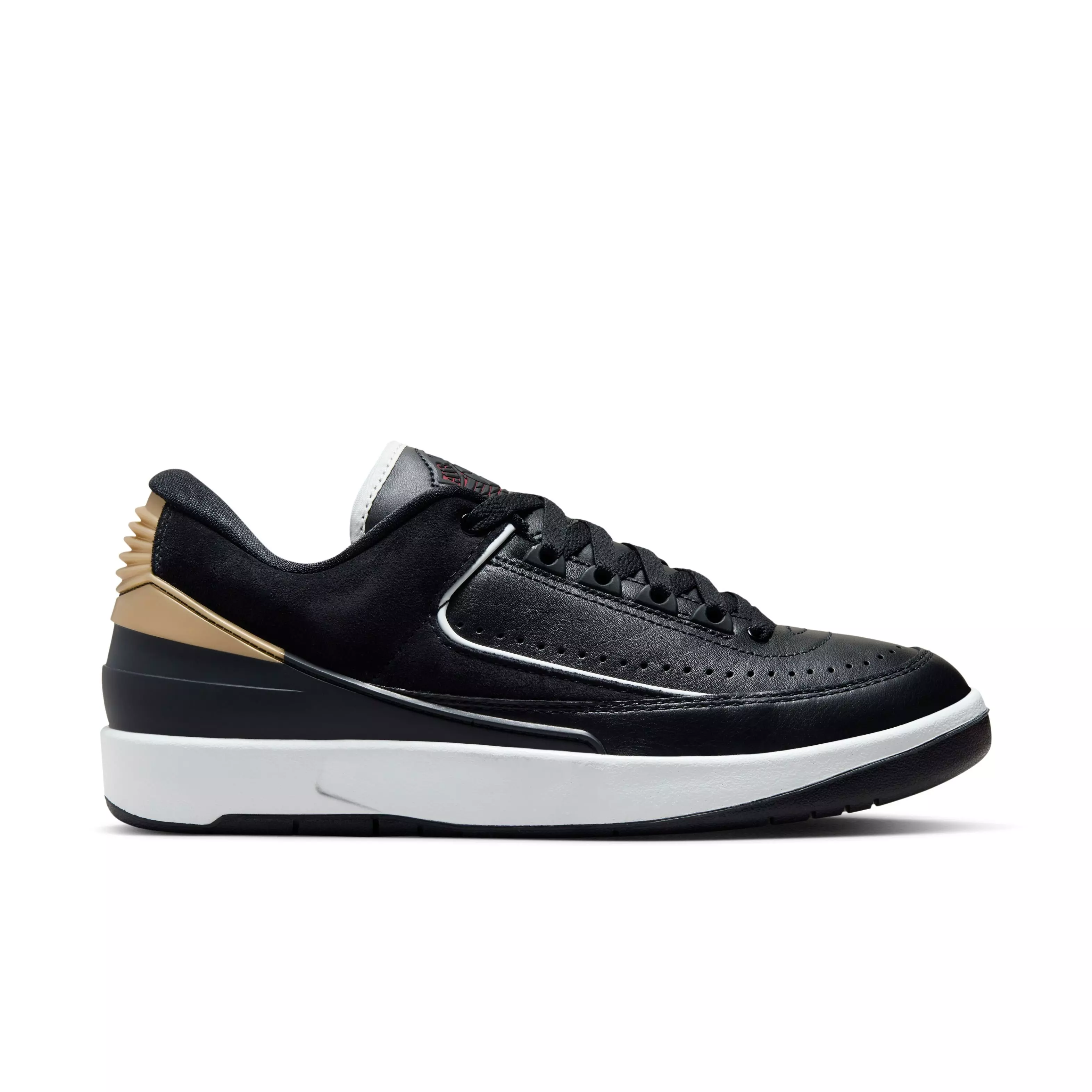 Jordan 2 Retro Low "Black/Varsity Red" Women's Shoe - BLACK/VARSITY RED/METALLIC GOLD