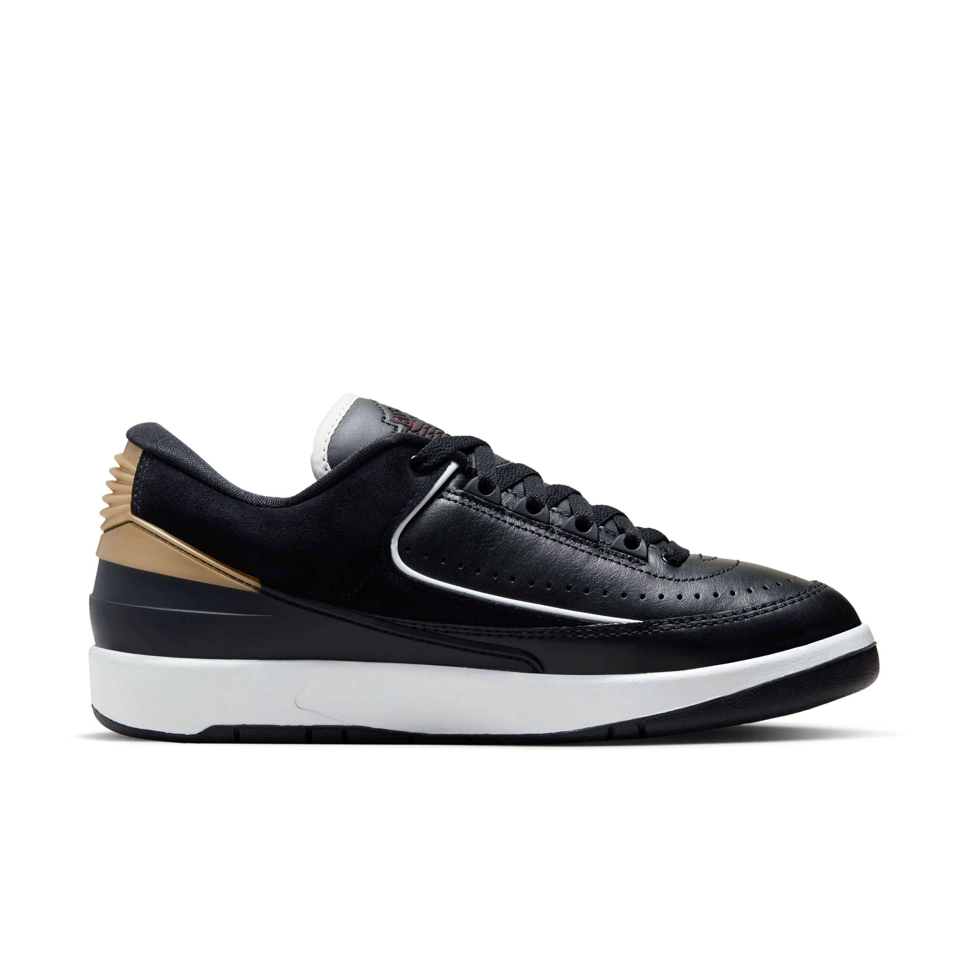 Jordan 2 Retro Low "Black/Varsity Red" Women's Shoe - BLACK/VARSITY RED/METALLIC GOLD Thumbnail View 2
