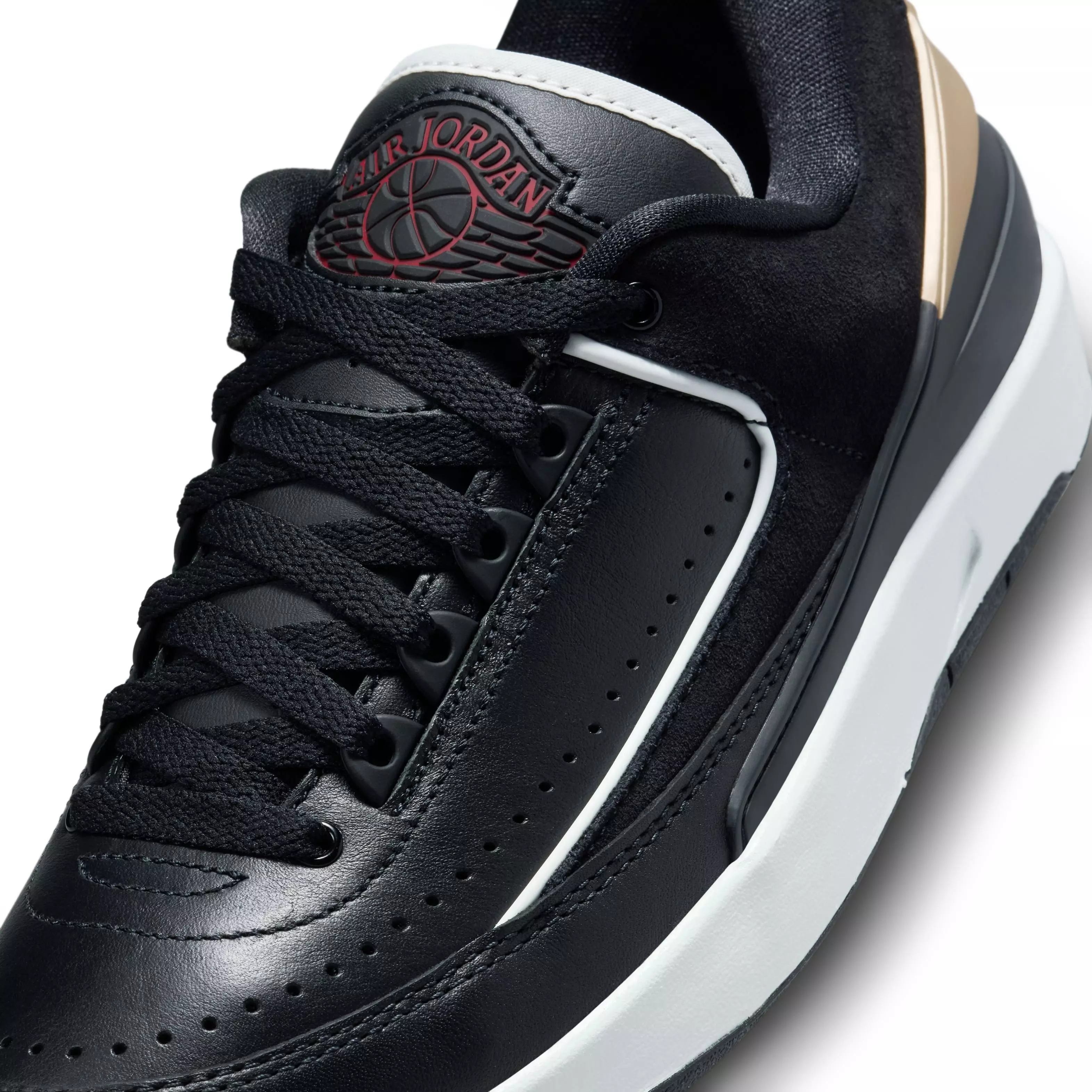 Jordan 2 Retro Low "Black/Varsity Red" Women's Shoe - BLACK/VARSITY RED/METALLIC GOLD