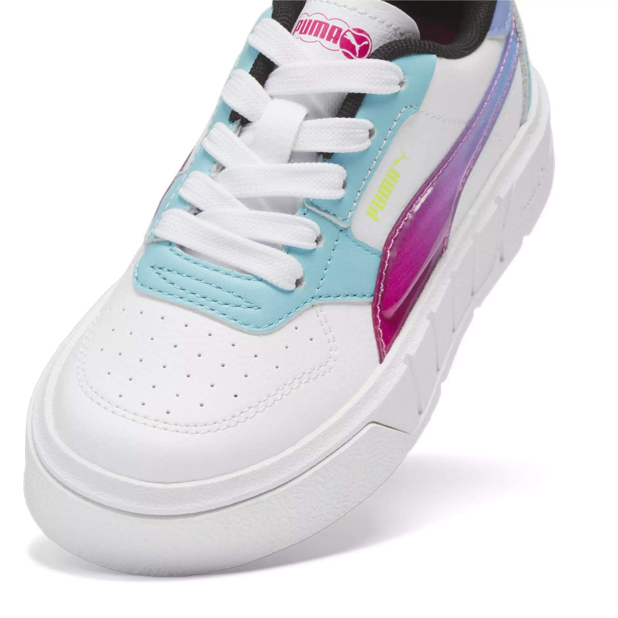 PUMA Cali Court "Sugar Rush" Preschool Girls' Shoe - WHITE/PURPLE