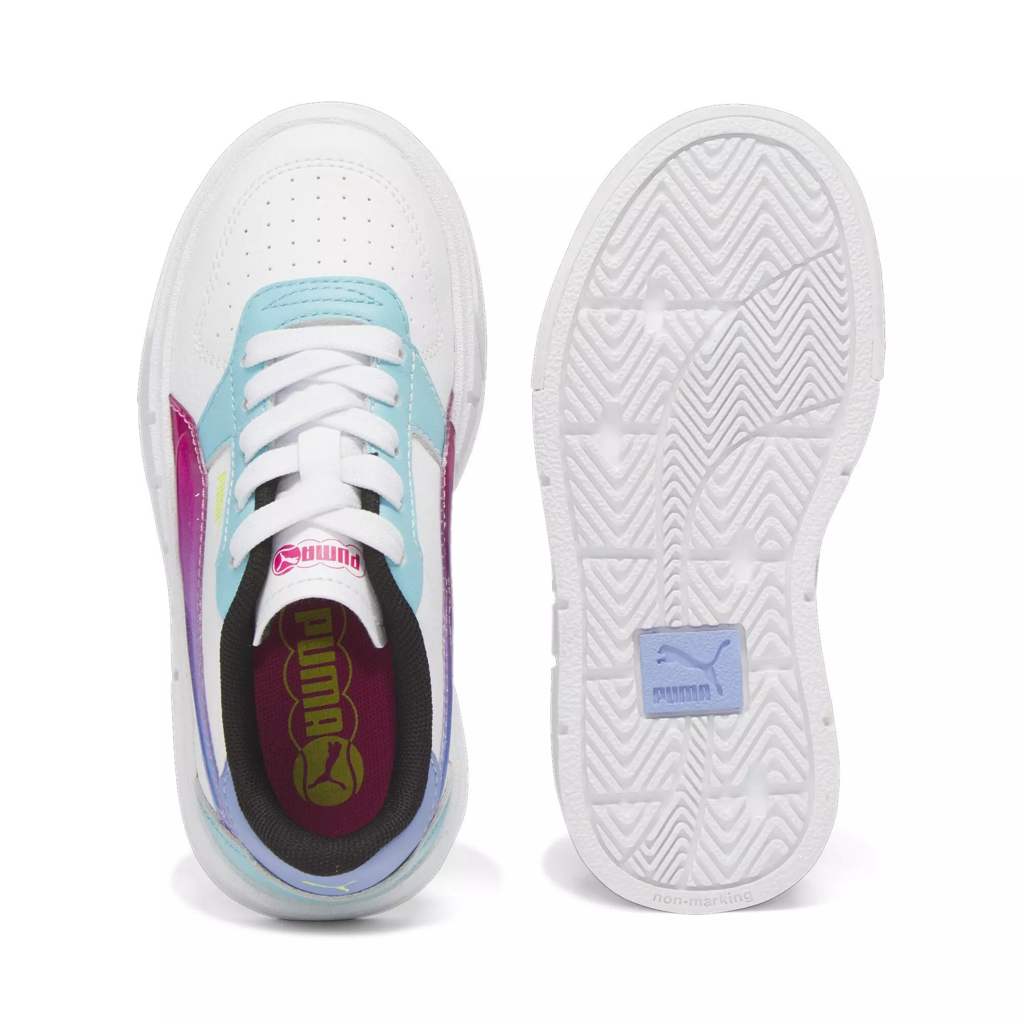 PUMA Cali Court "Sugar Rush" Preschool Girls' Shoe - WHITE/PURPLE