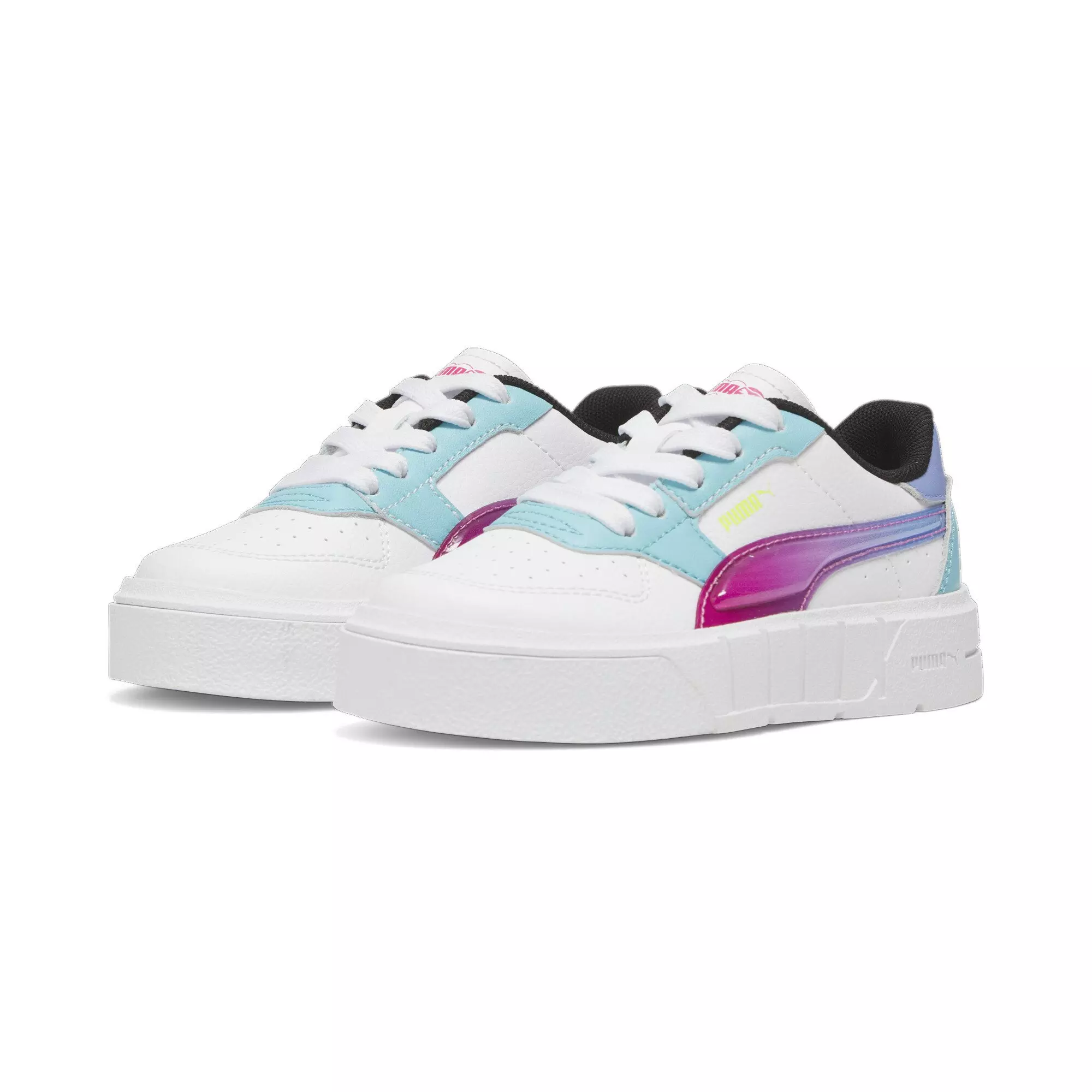 PUMA Cali Court "Sugar Rush" Preschool Girls' Shoe - WHITE/PURPLE