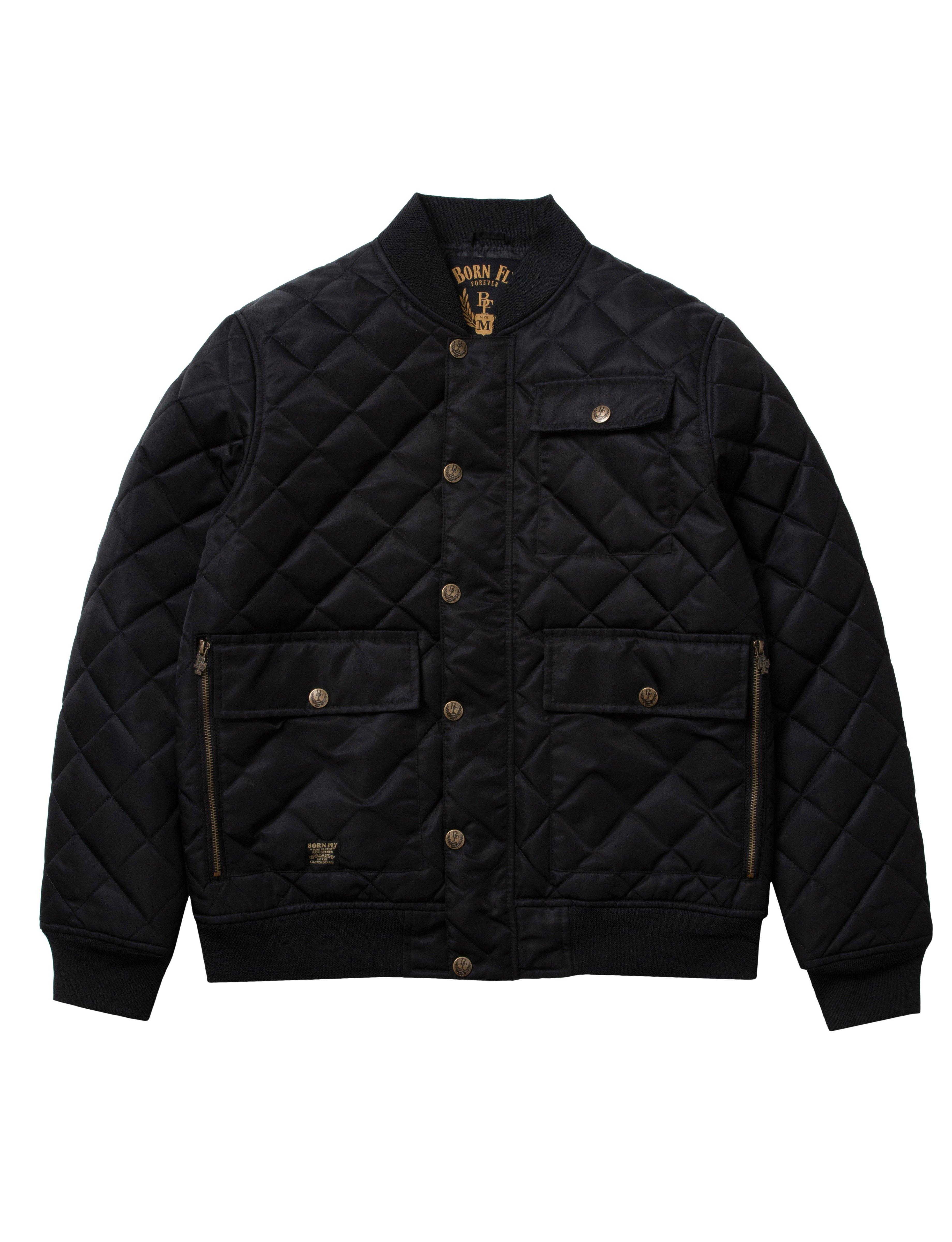 Born Fly Men's Fly Youngin Quilted Jacket - Black - BLACK