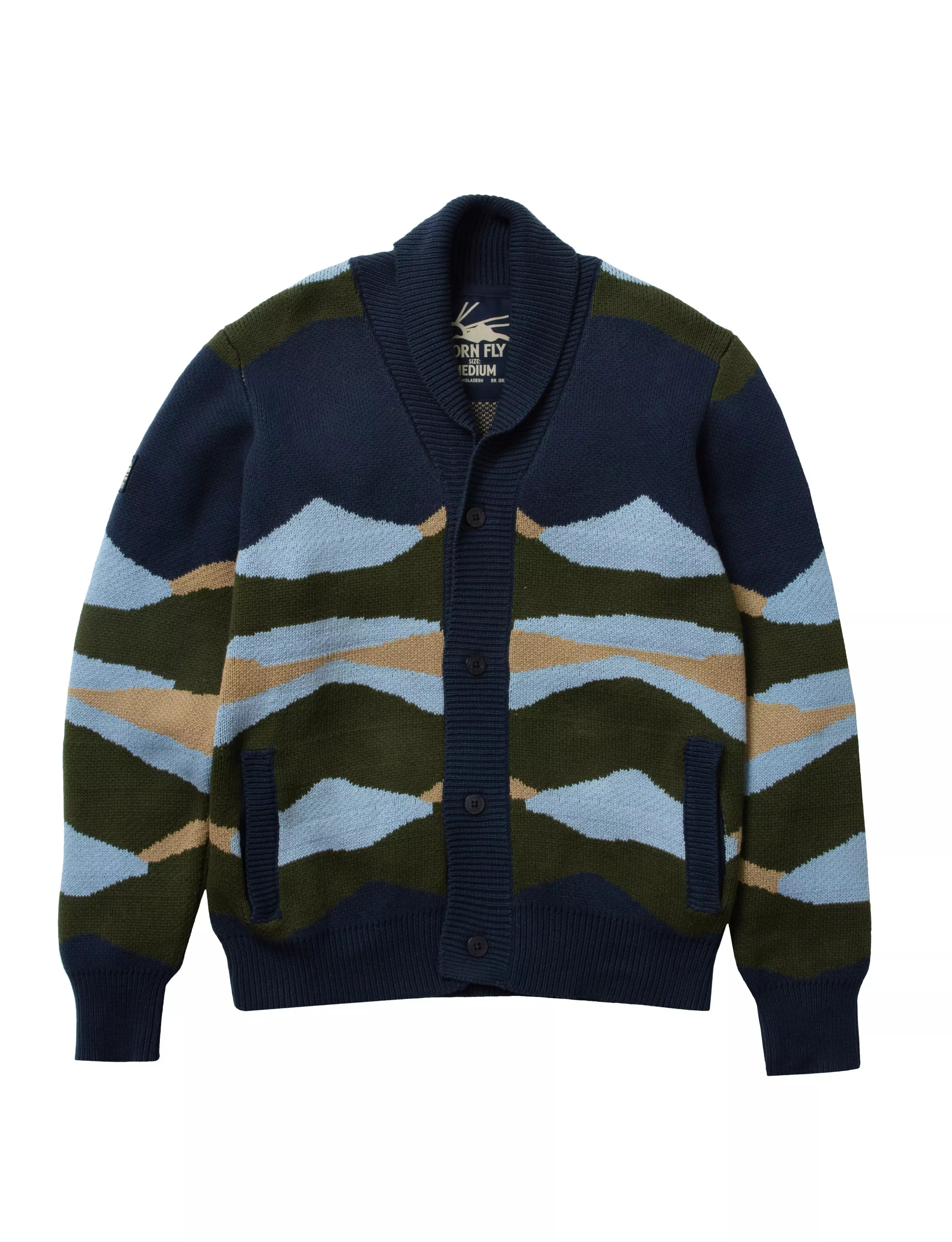 Born Fly Men's Success Cardigan Sweater - Black - BLACK