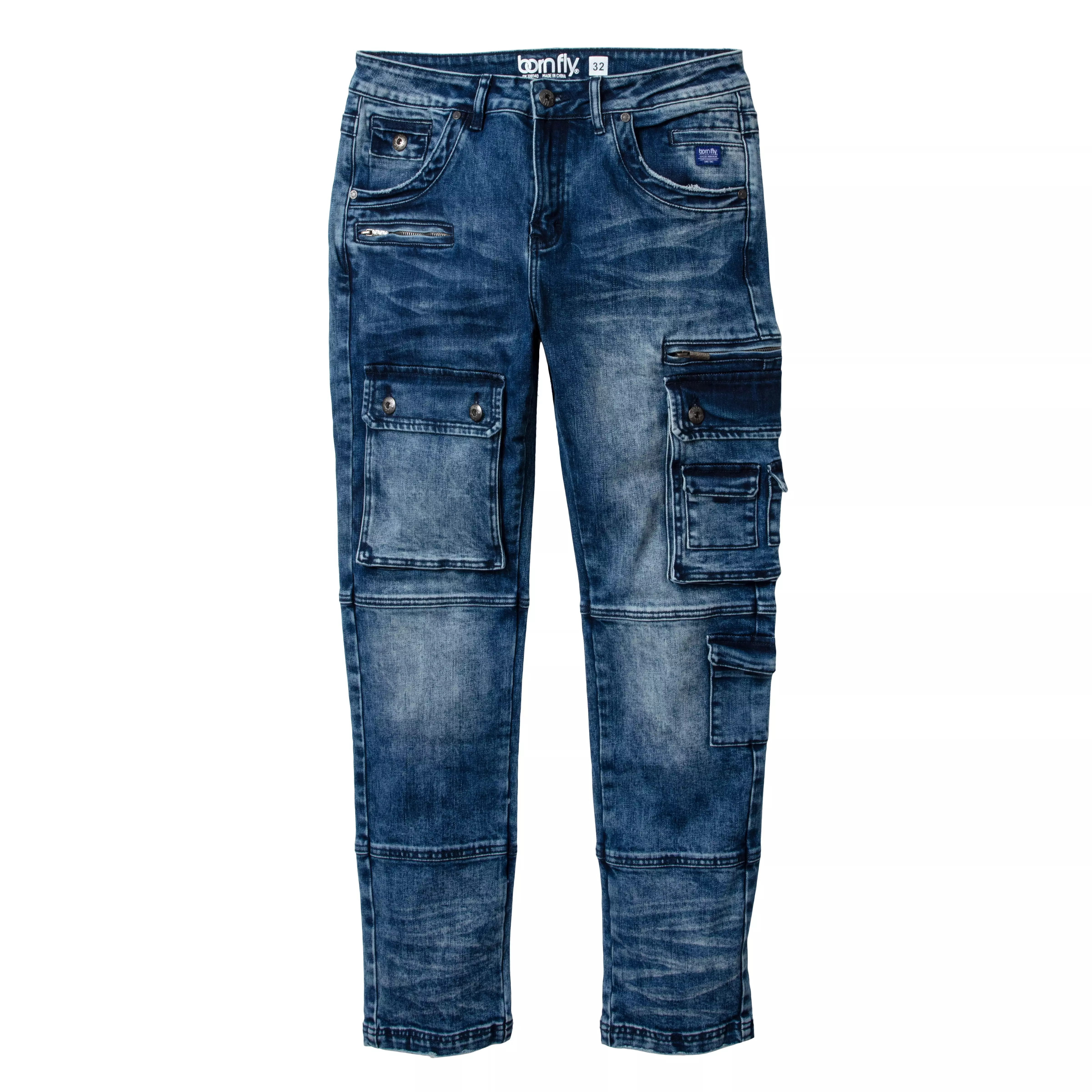 Born Fly Men's Most Fly Straight Fit Denim Jeans - BLUE