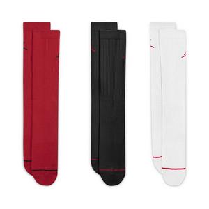 Jordan Everyday Crew Socks (3 Pairs)-Red/White/Black