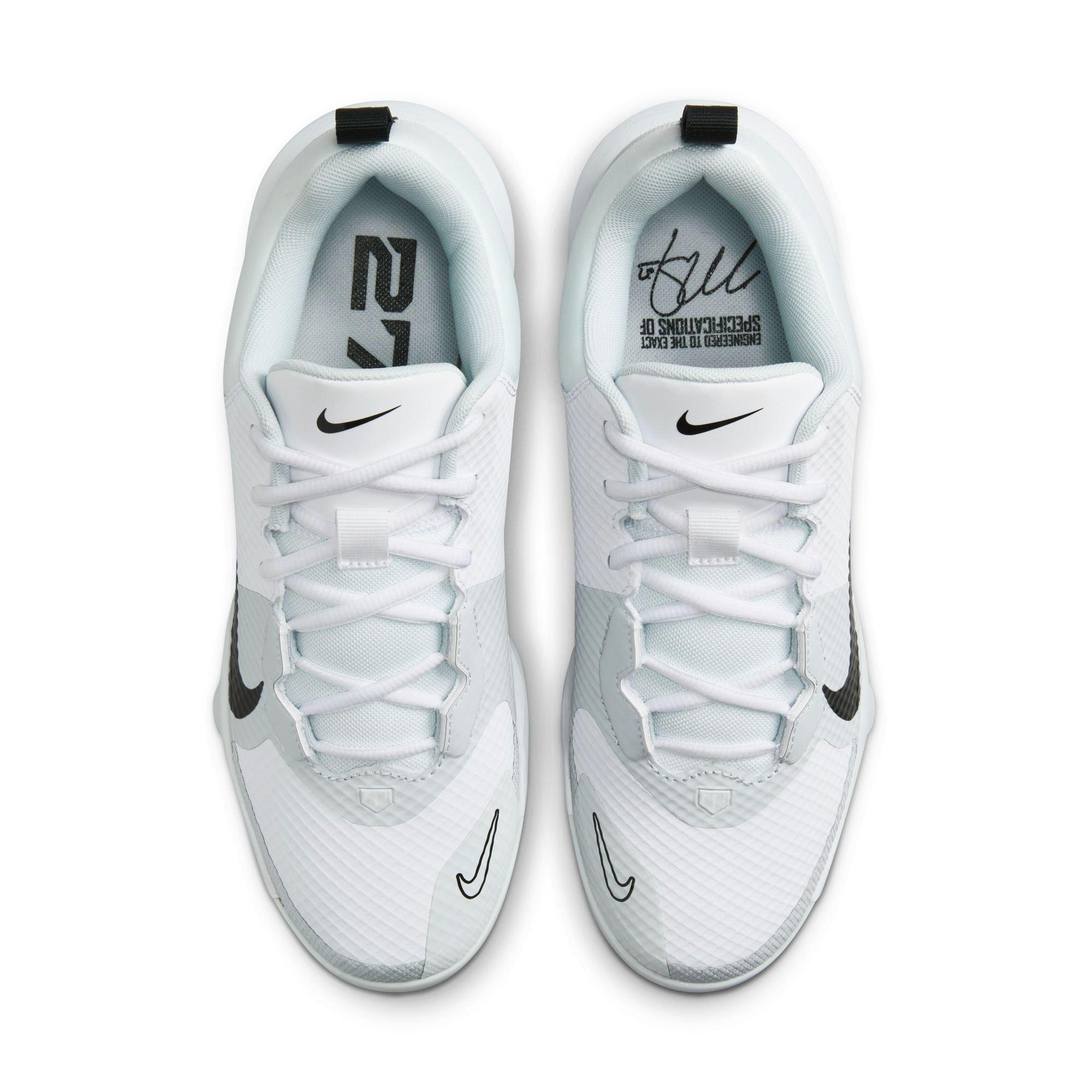 Nike Force Zoom Trout 9 Pro MCS "White/Black/Pure Platinum" Men's Baseball Cleat - WHITE/BLACK Thumbnail View 7