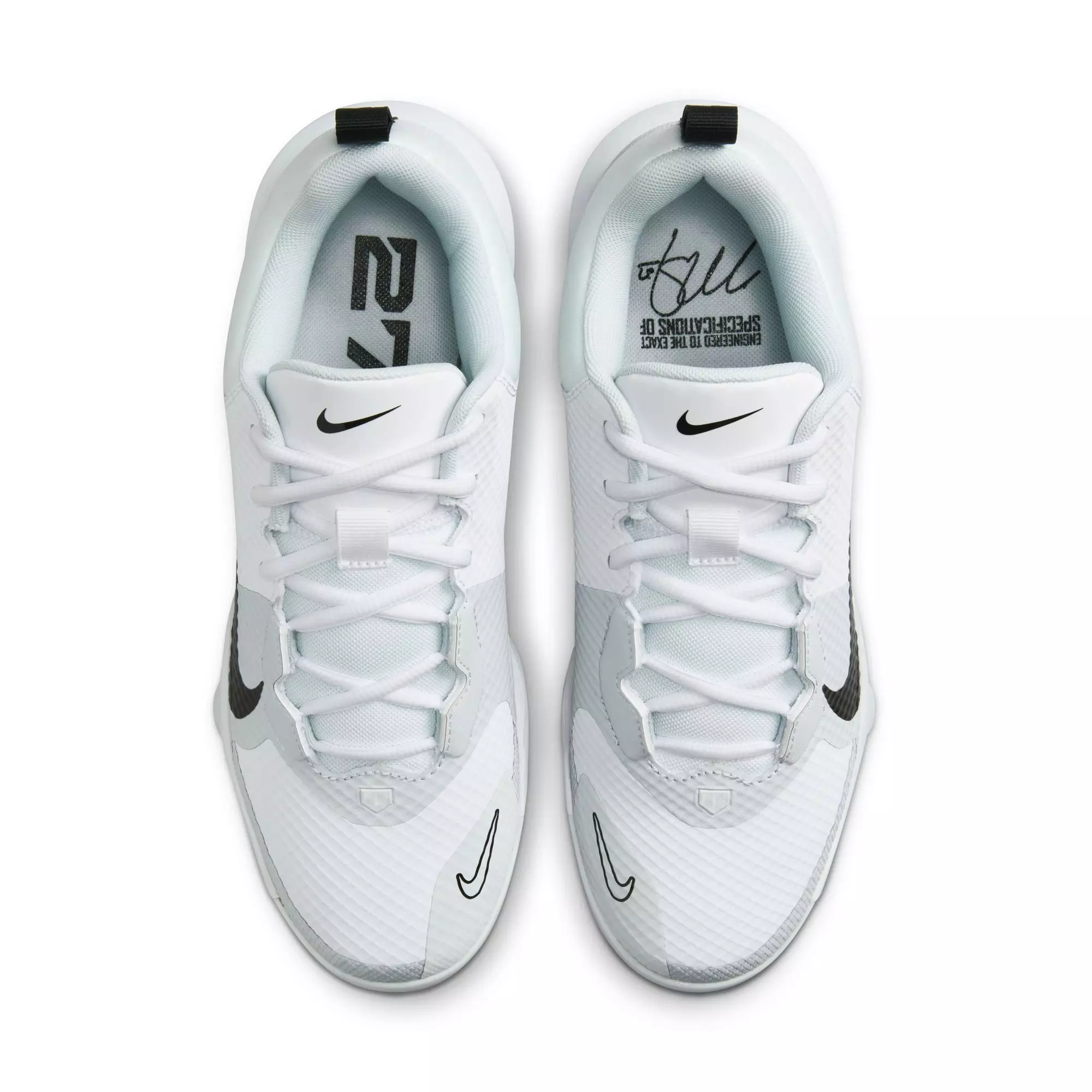 Nike Force Zoom Trout 9 Pro MCS "White/Black/Pure Platinum" Men's Baseball Cleat - WHITE/BLACK