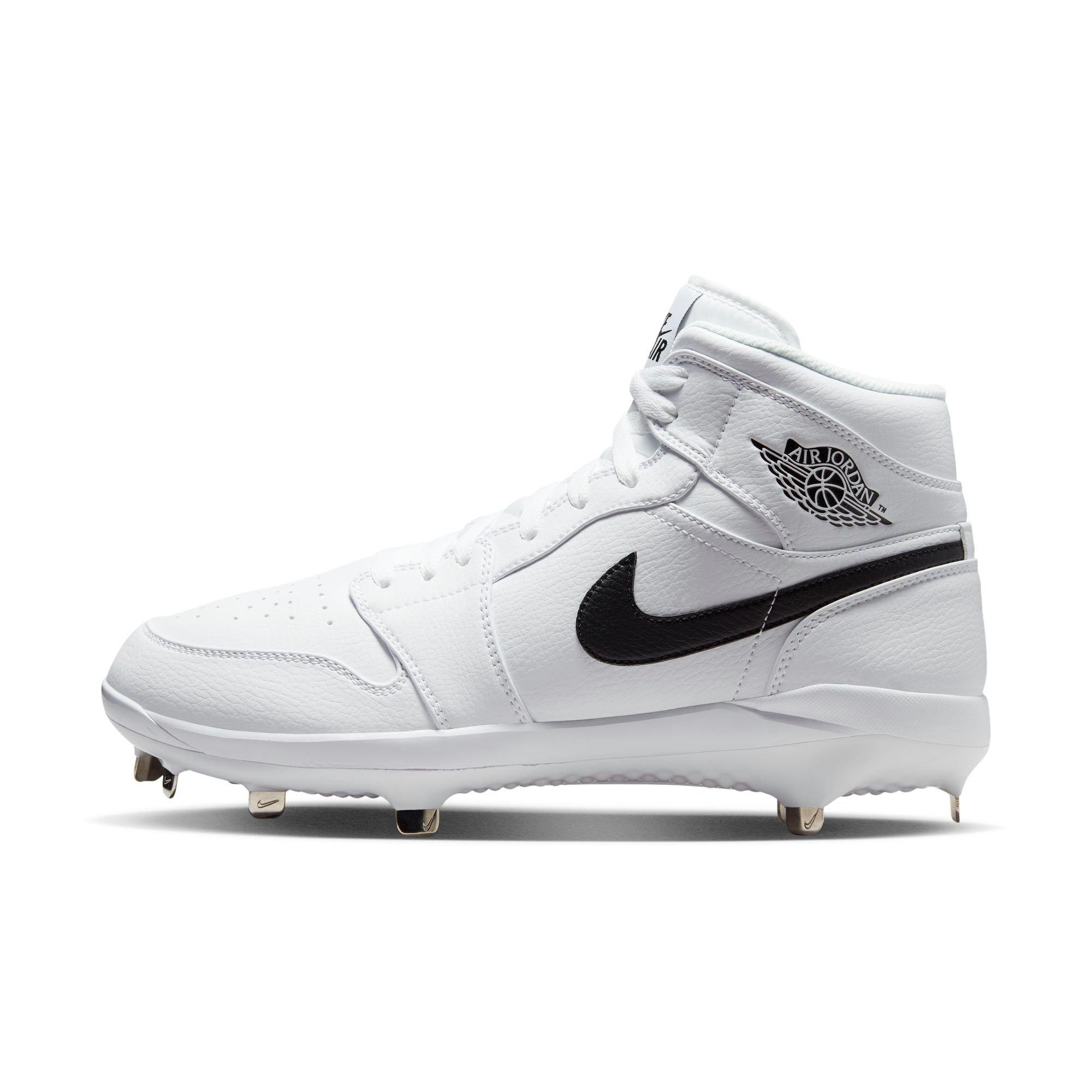 Jordan 1 Retro Metal Black/White Men's Baseball Cleat - Hibbett