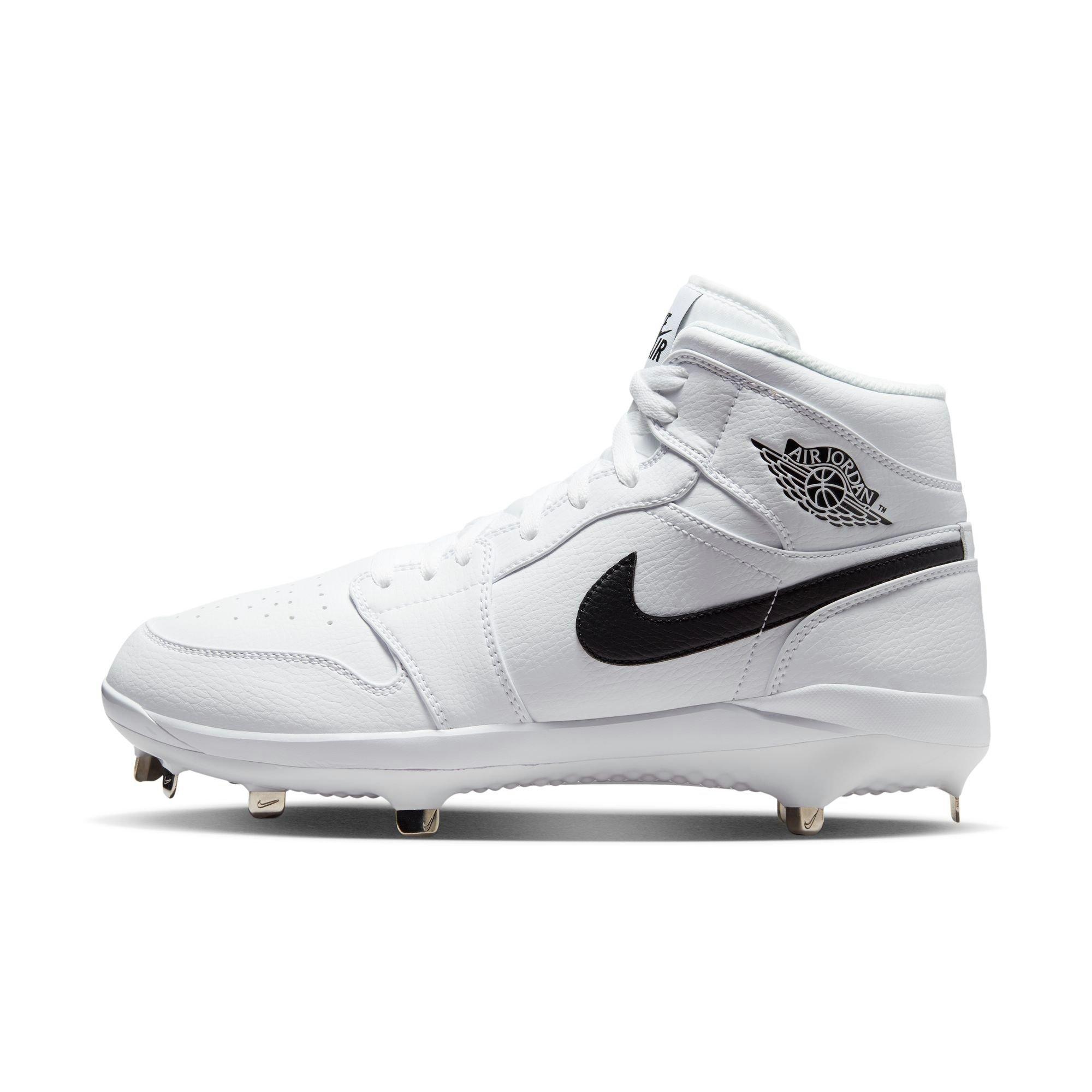 Jordan 1 Retro Metal "White/Black" Men's Baseball Cleat - WHITE/BLACK Thumbnail View 3