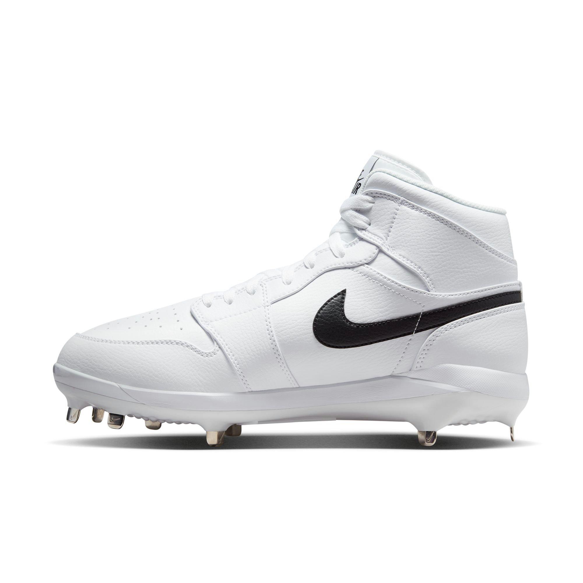 Jordan 1 Retro Metal "White/Black" Men's Baseball Cleat - WHITE/BLACK Thumbnail View 4