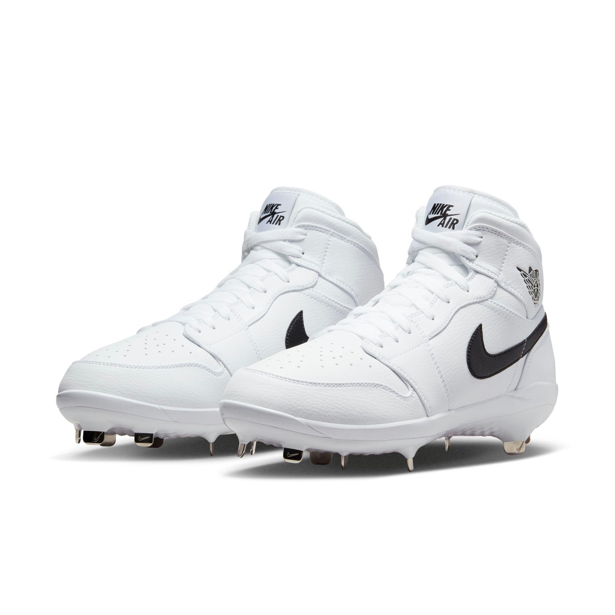 Jordan 1 Retro Metal "White/Black" Men's Baseball Cleat - WHITE/BLACK Thumbnail View 5