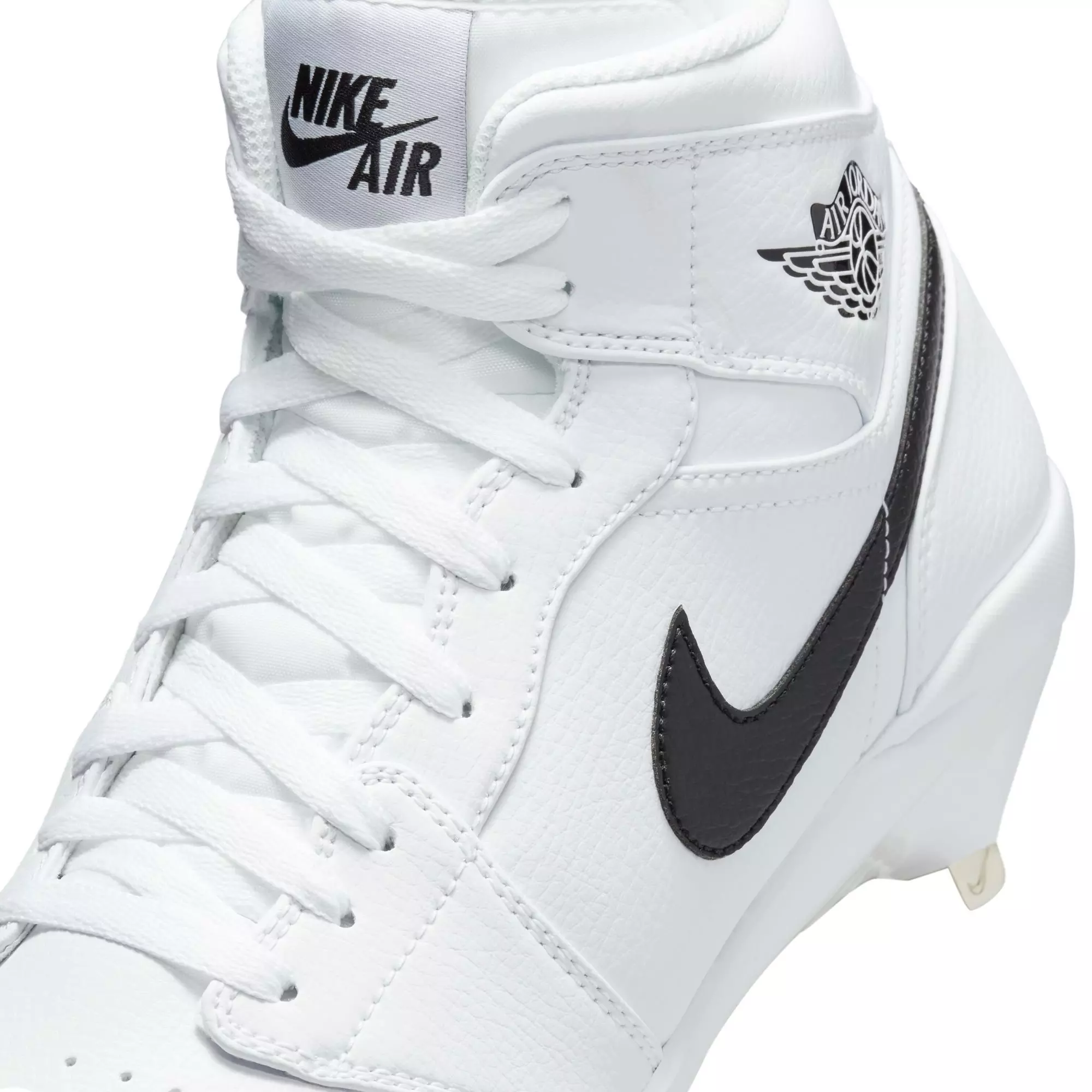 Jordan 1 Retro Metal "White/Black" Men's Baseball Cleat - WHITE/BLACK