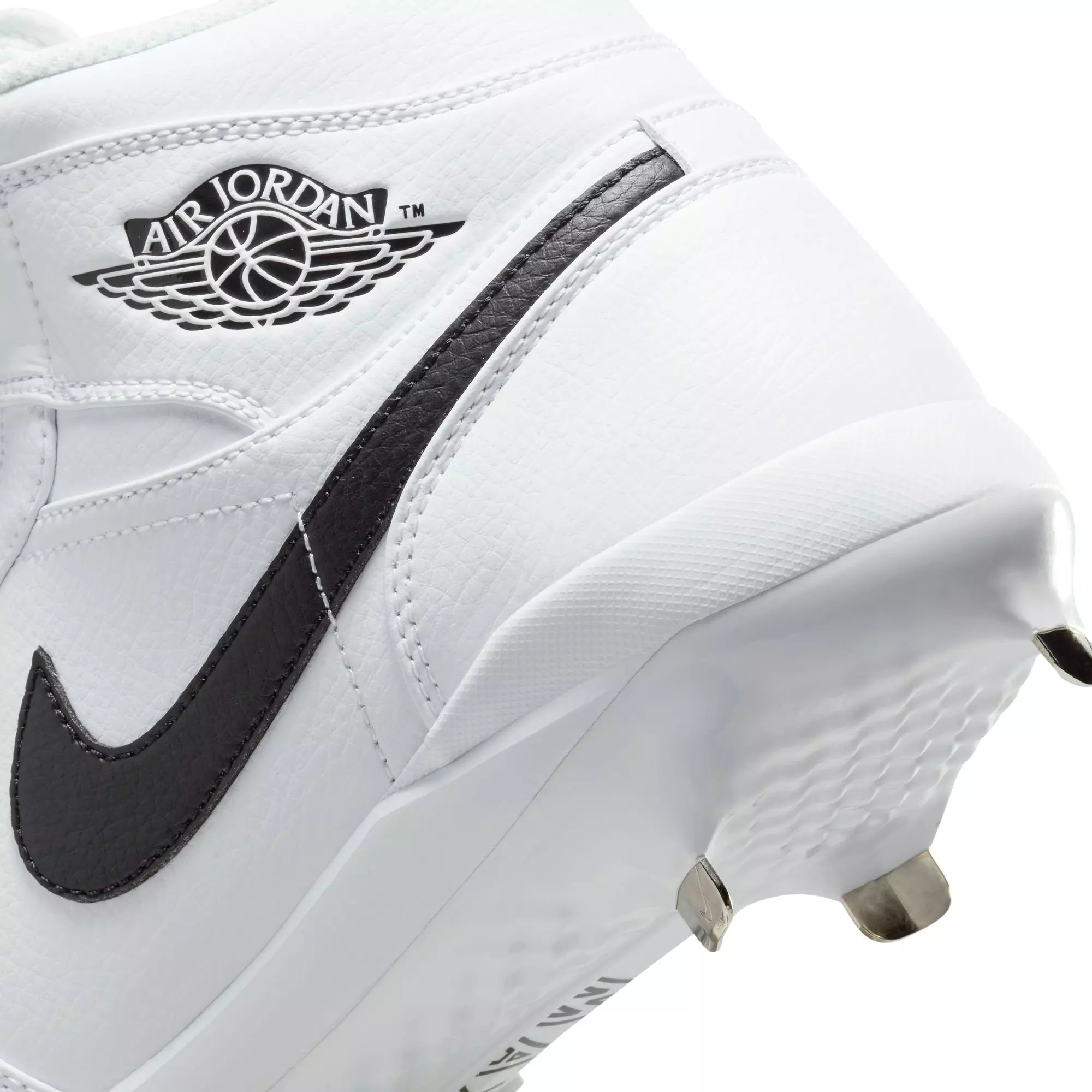 Jordan 1 Retro Metal "White/Black" Men's Baseball Cleat - WHITE/BLACK