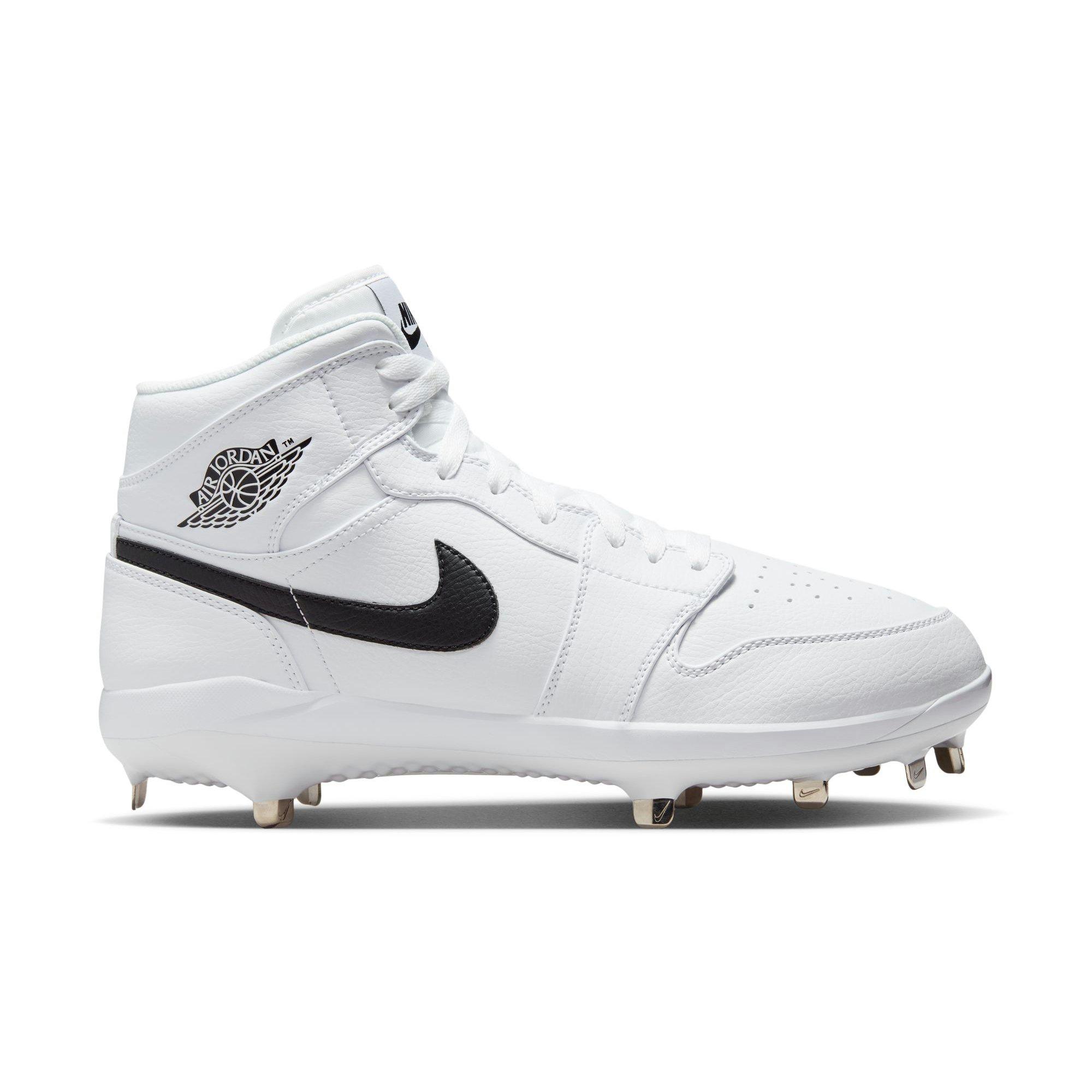 Jordan 1 Retro Metal Black/White Men's Baseball Cleat - Hibbett