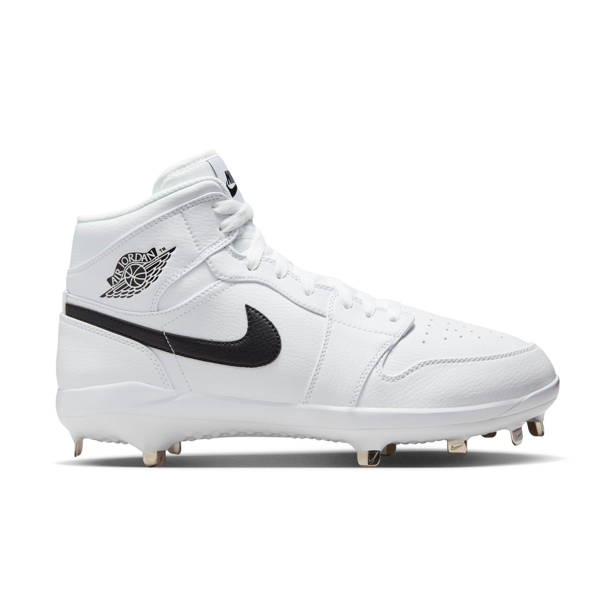 Jordan 1 Retro Metal "White/Black" Men's Baseball Cleat - WHITE/BLACK Thumbnail View 1