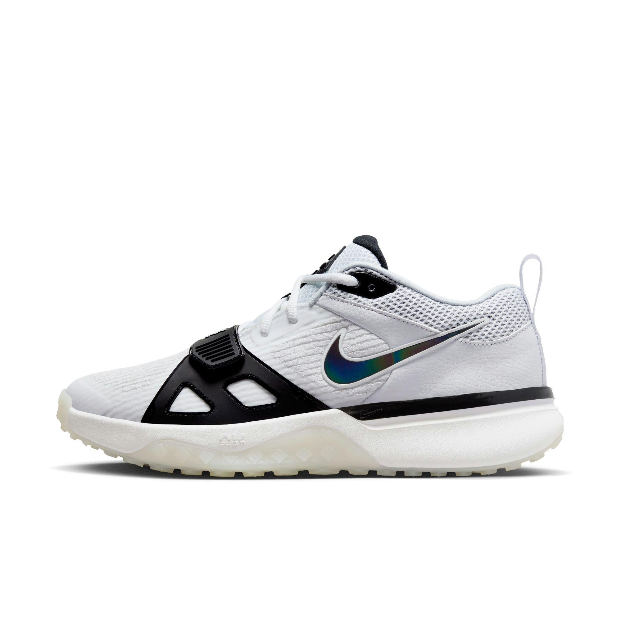 Nike Air Zoom Diamond Elite Turf "White/Black/Pure Platinum/Bright Crimson" Men's Baseball Shoe - WHITE/BLACK Thumbnail View 3