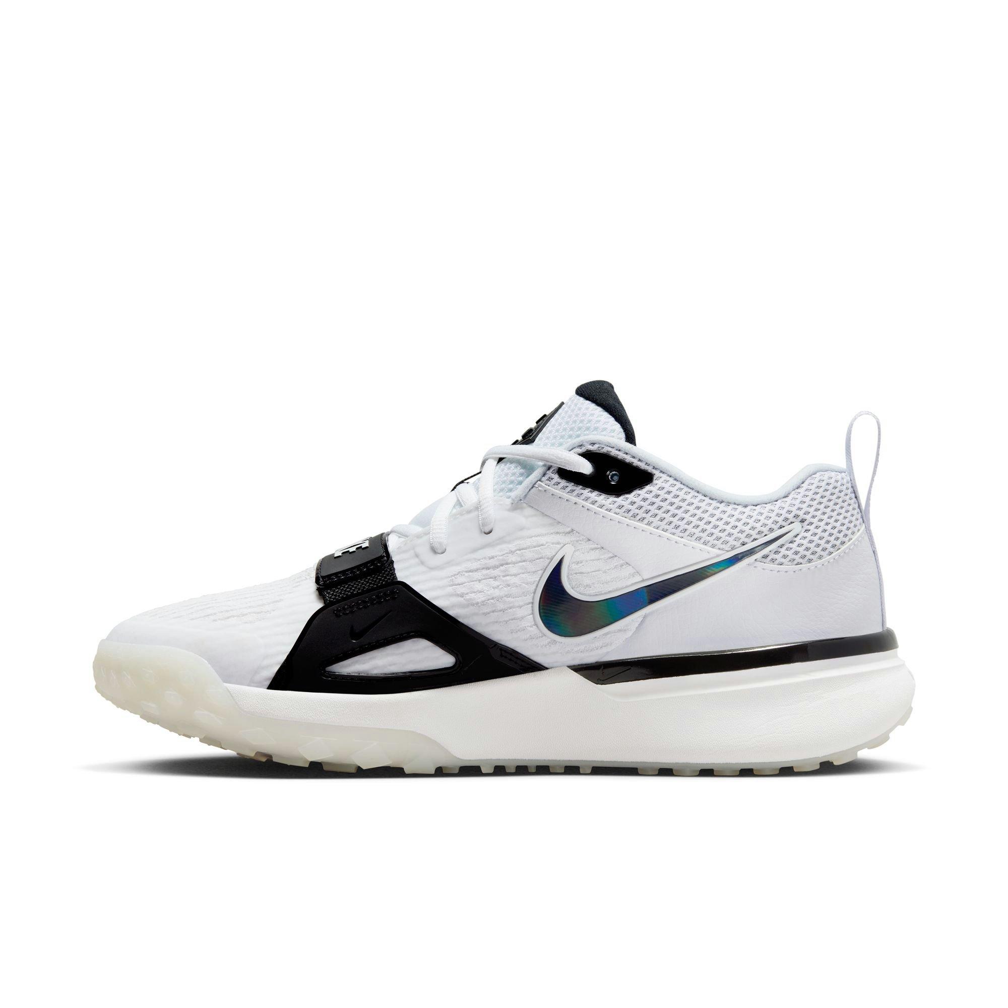 Nike Air Zoom Diamond Elite Turf "White/Black/Pure Platinum/Bright Crimson" Men's Baseball Shoe - WHITE/BLACK Thumbnail View 4