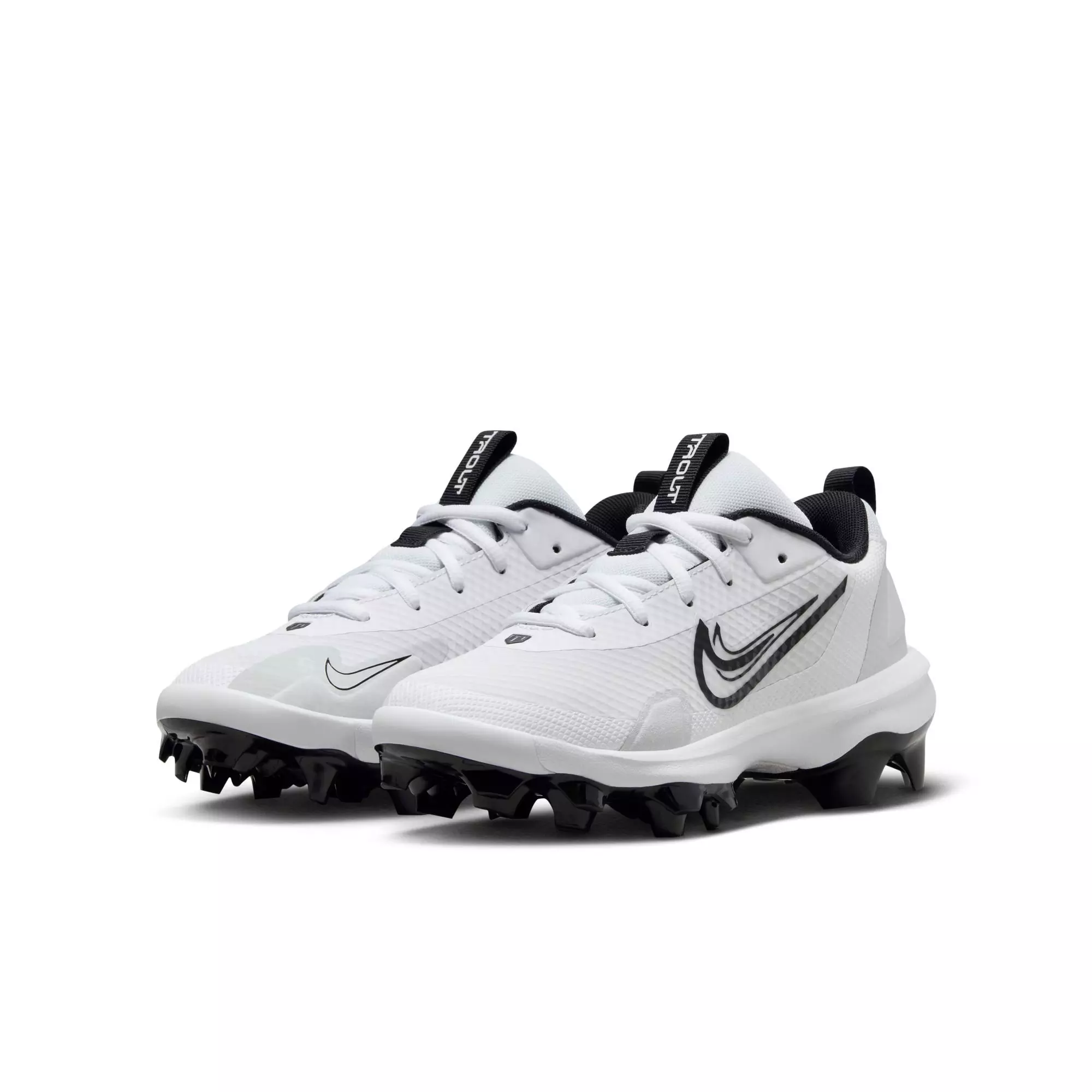 Nike Force Zoom Trout 9 Pro MCS "White/Black/Pure Platinum" Grade School Boys' Baseball Cleat - WHITE/BLACK