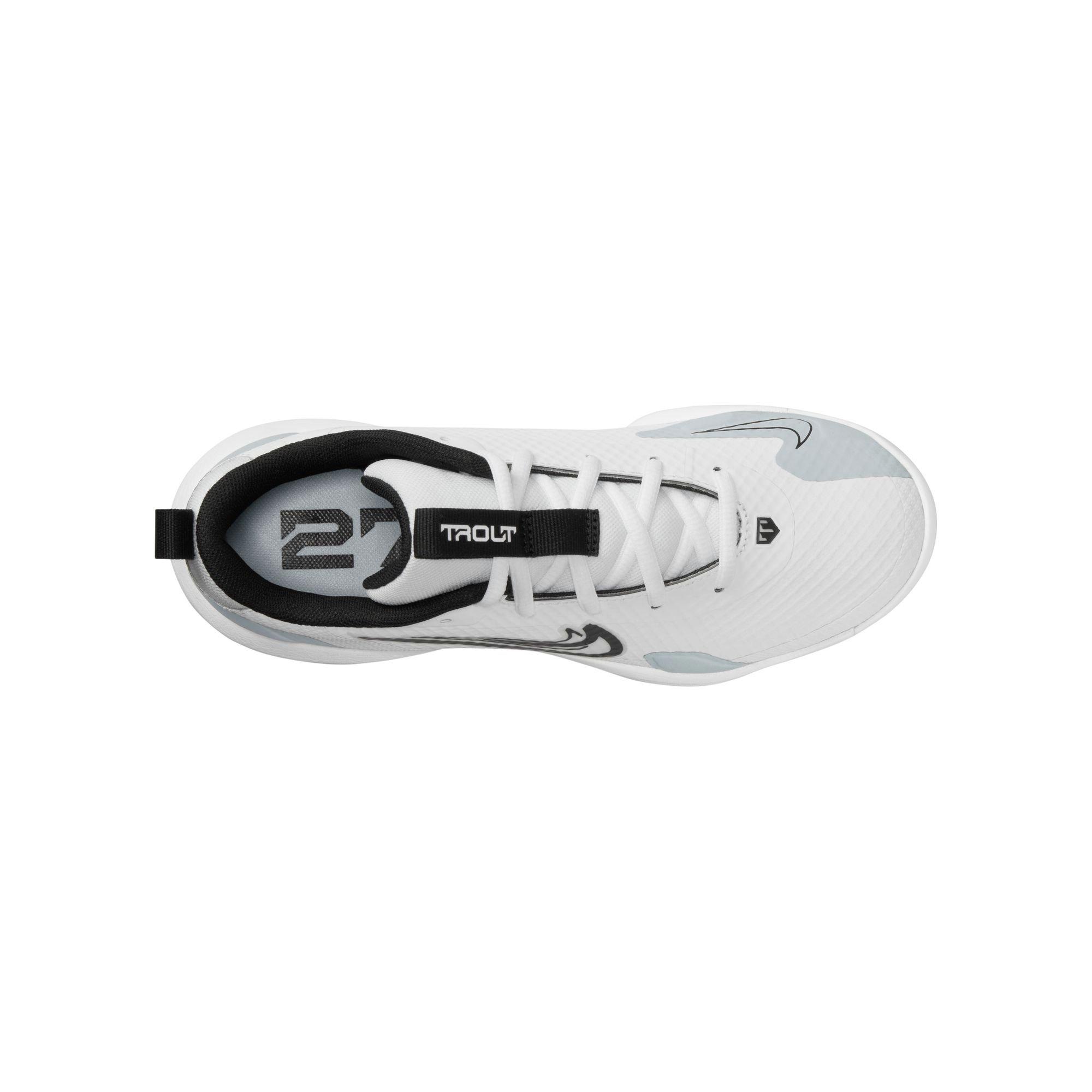 Nike Force Zoom Trout 9 Pro MCS  Grade School Boys' "White/Black/Pure Platinum" Baseball Cleat