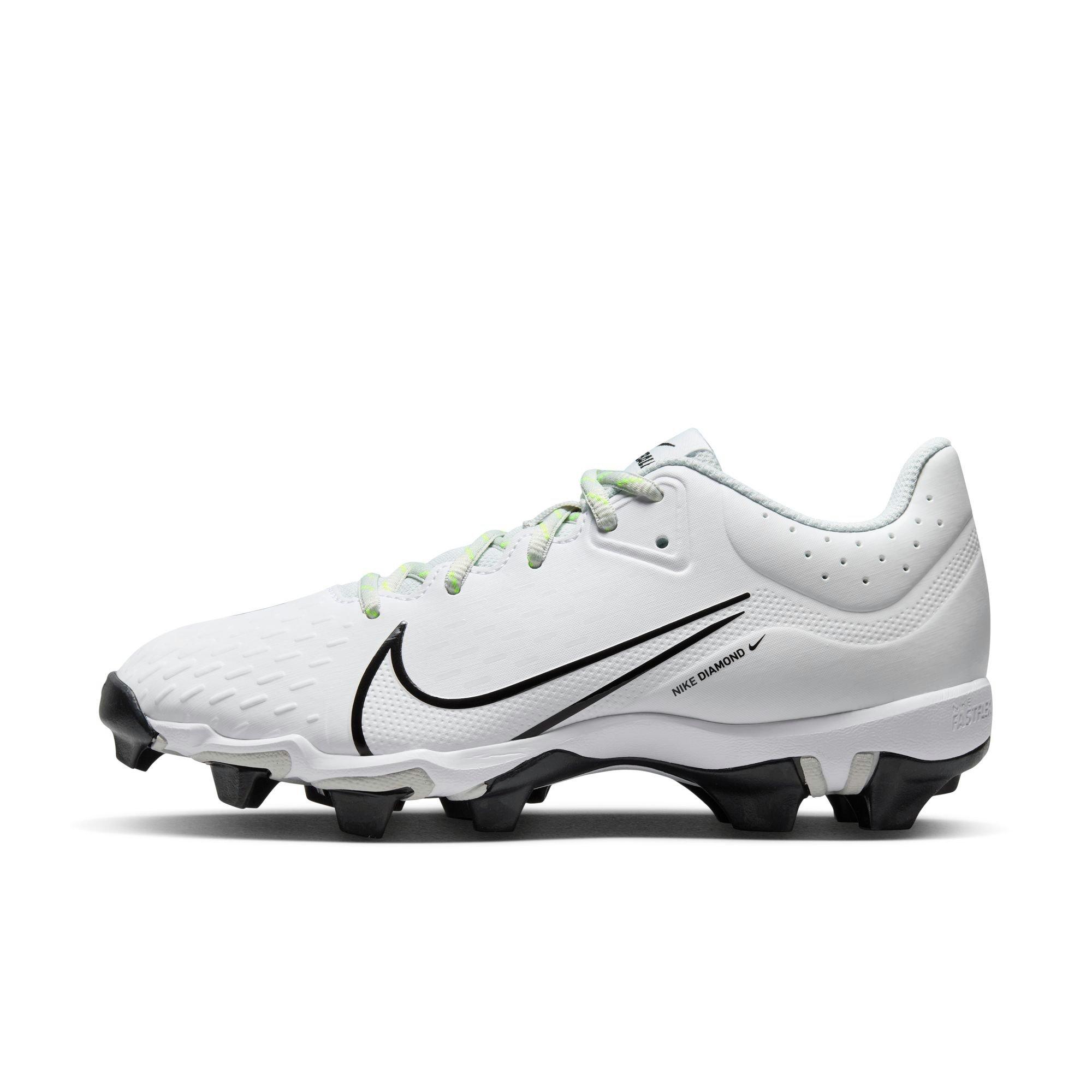 Nike Hyperdiamond 4 Keystone "White/Black/Photon Dust/Volt" Women's Softball Cleat - WHITE/BLACK Thumbnail View 3