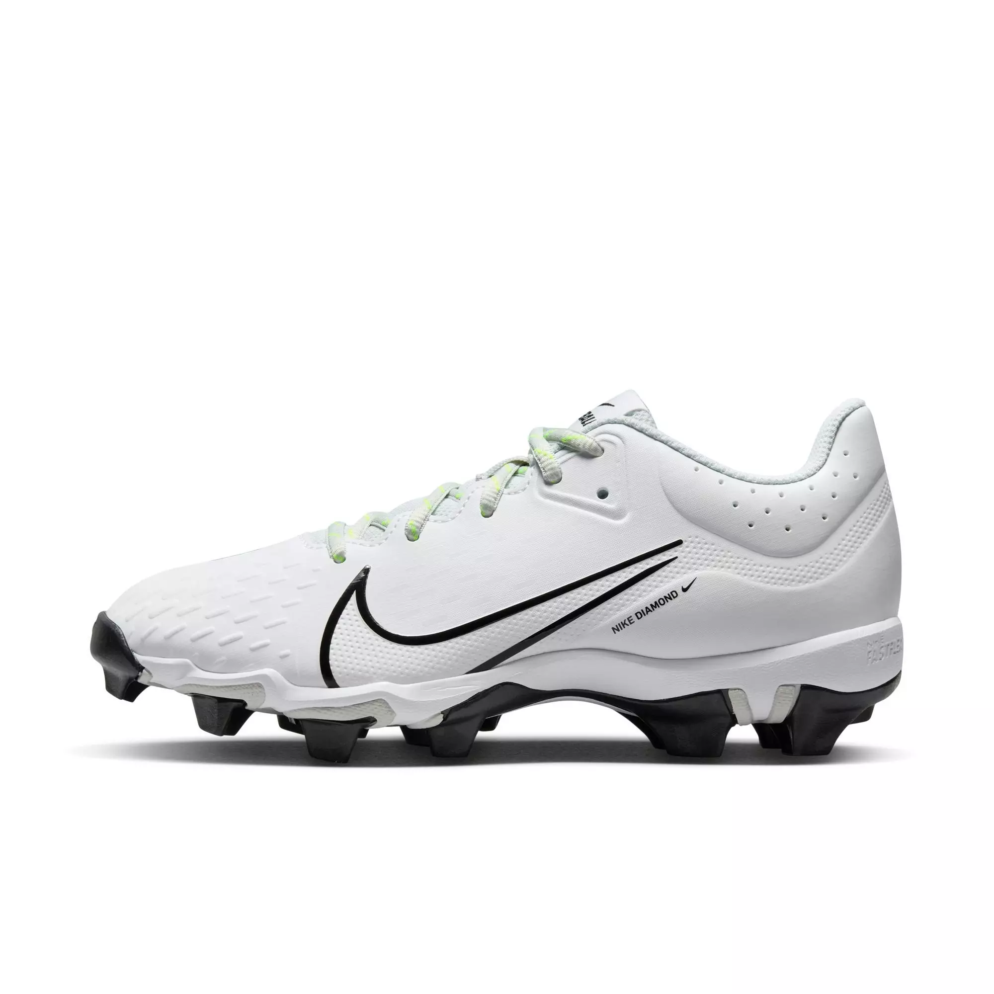Nike Hyperdiamond 4 Keystone "White/Black/Photon Dust/Volt" Women's Softball Cleat - WHITE/BLACK